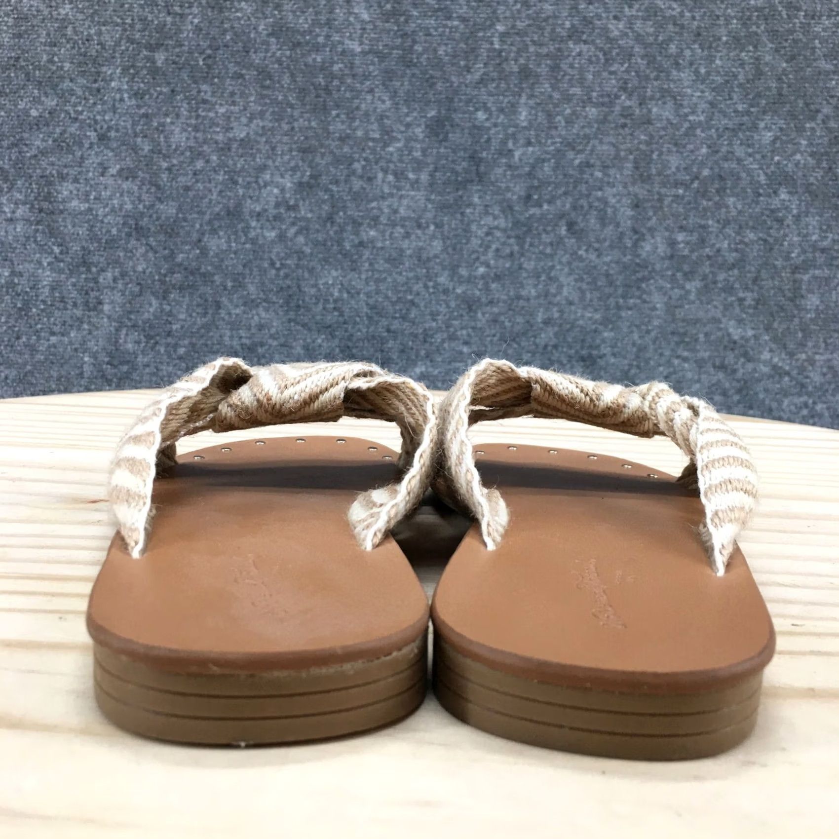 Vintage Universal Thread Sandals Slide Womens 7 Beige Fabric Louise Knotted Slip On Size US 7 / IT 37 - 7 Thumbnail