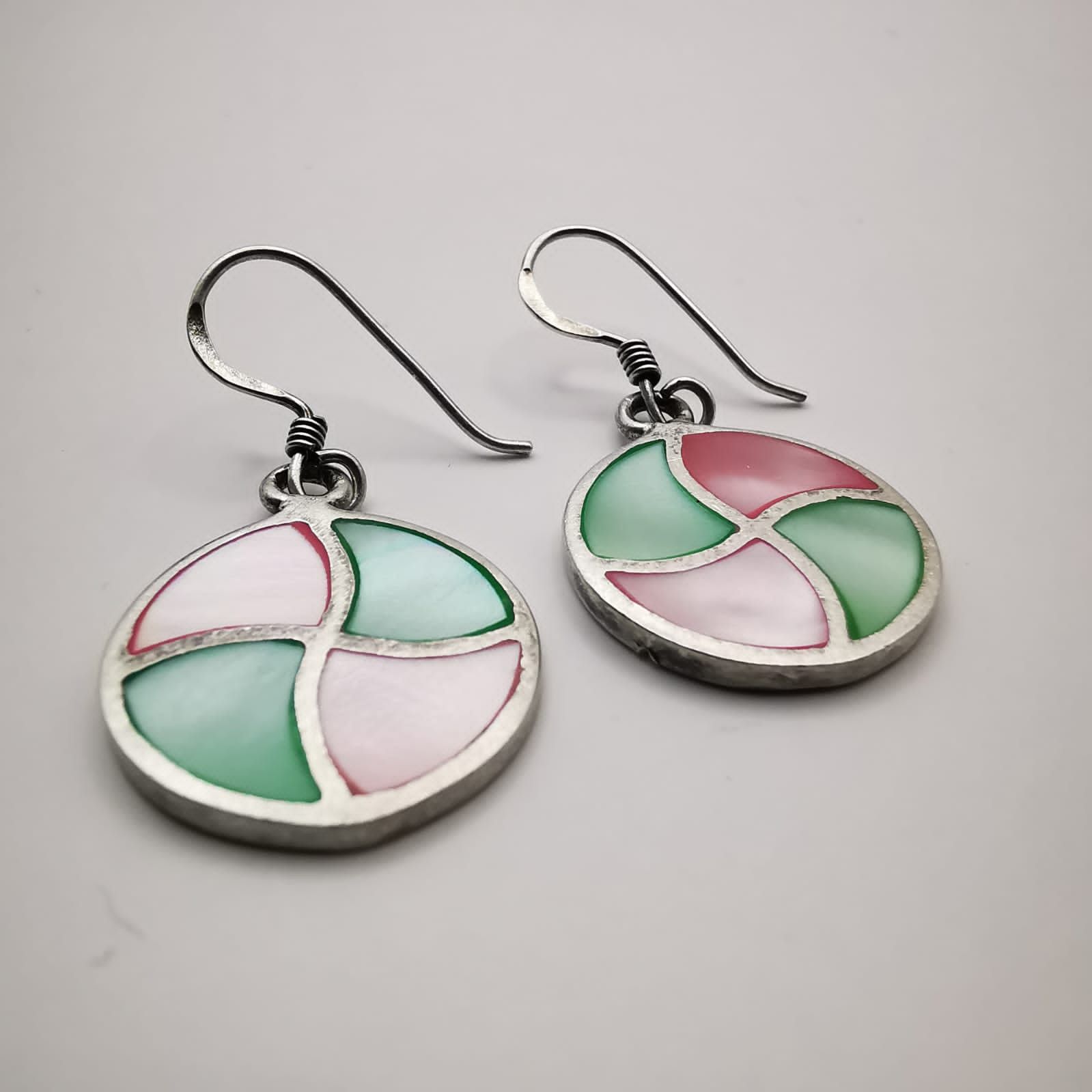 Sterling Silver × Vintage Artwork,Vintag Earrings,925 Silver,Jewelry,Enamel 4,3 g Size ONE SIZE - 4 Thumbnail