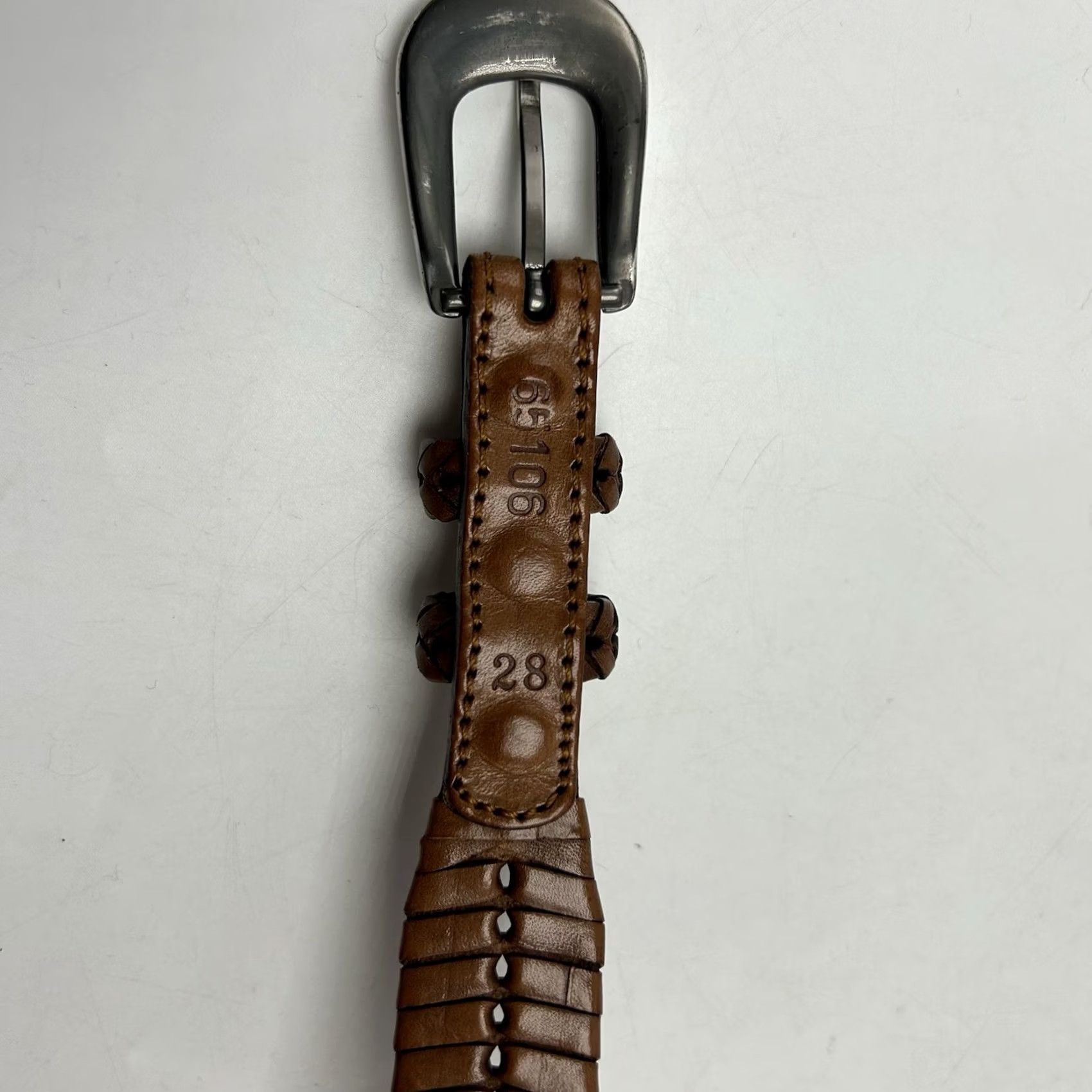 Vintage VINTAGE Belt Braided Leather Womens 28 Brown Western Old Money Size ONE SIZE - 2 Thumbnail