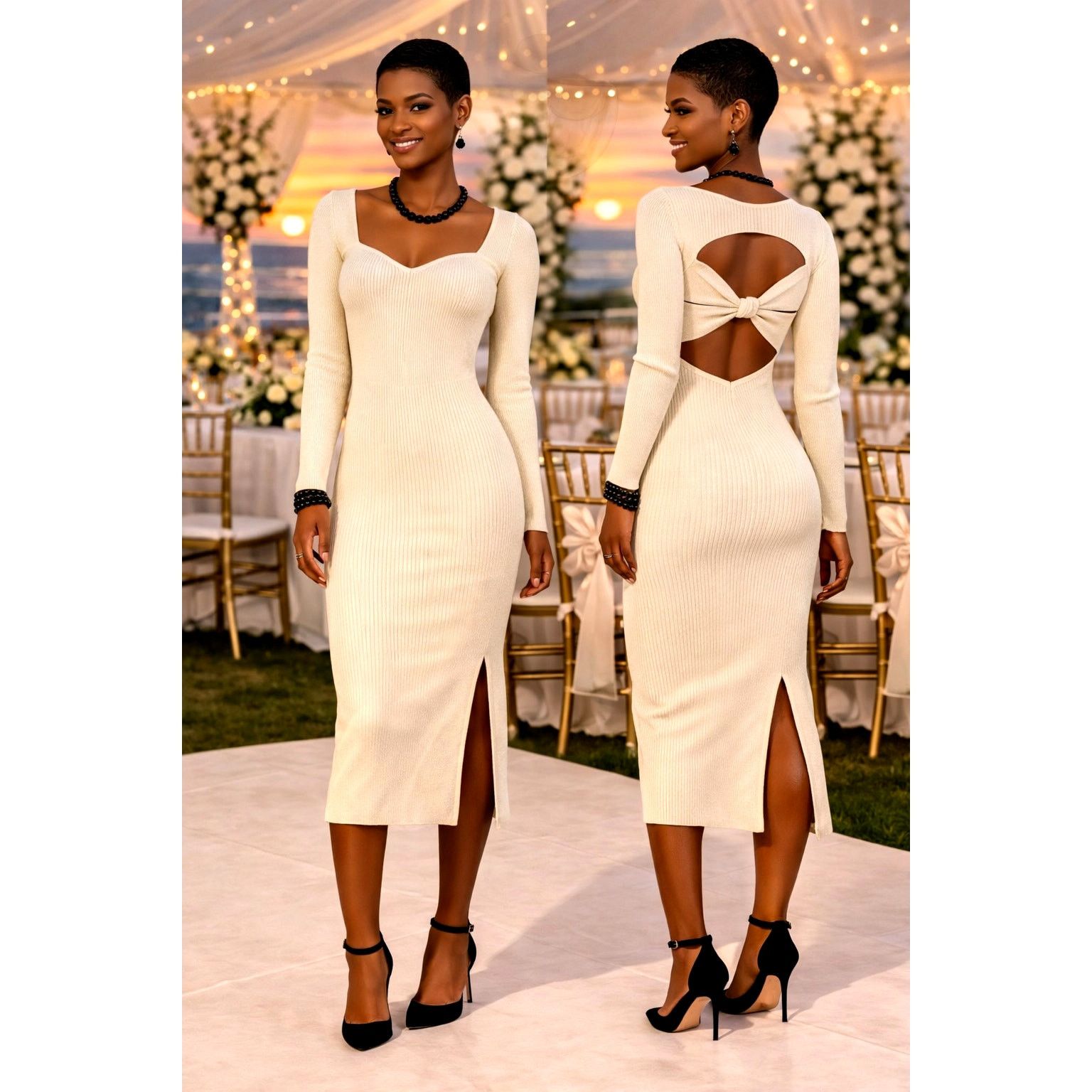 Other Skin Worldwide Mariana Cut Out Dress - Sable - size L Size L / US 10 / IT 46 - 1 Thumbnail