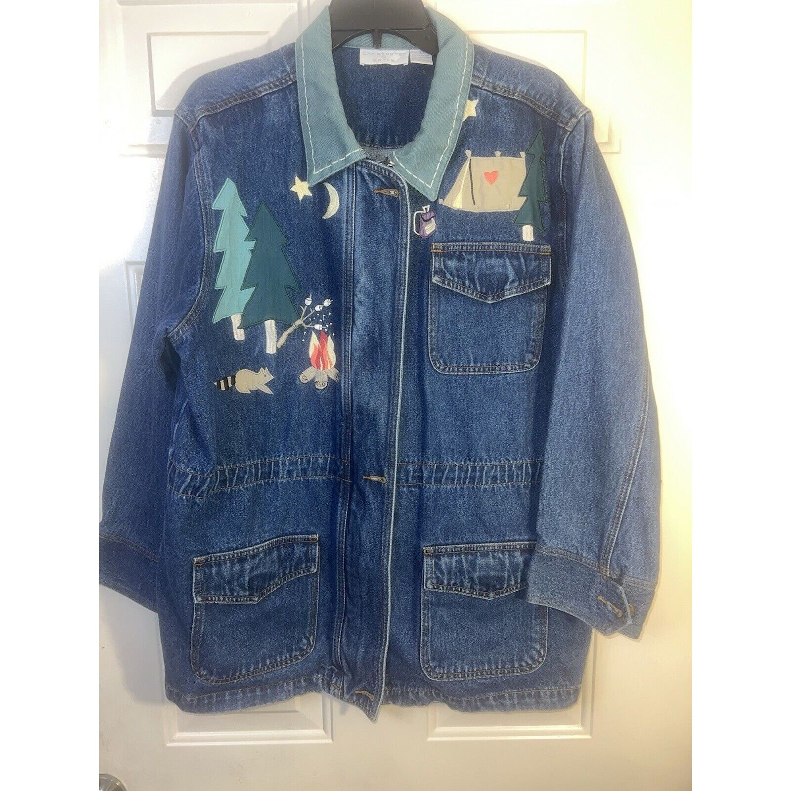 Other Christopher & Banks Women’s Denim Jacket Blue Large VINTAGE Size L / US 10 / IT 46 - 1 Thumbnail