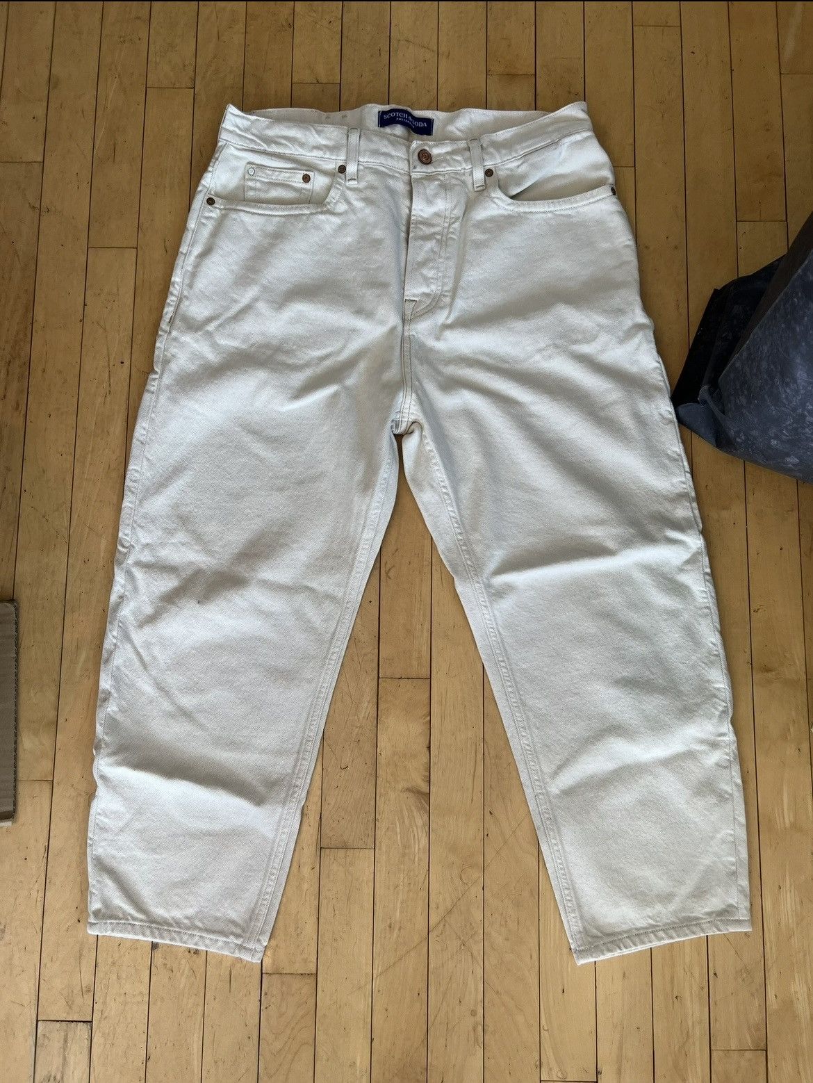 Scotch & Soda Scotch and Soda Wide Leg Cream Denim Size US 31 - 3 Thumbnail