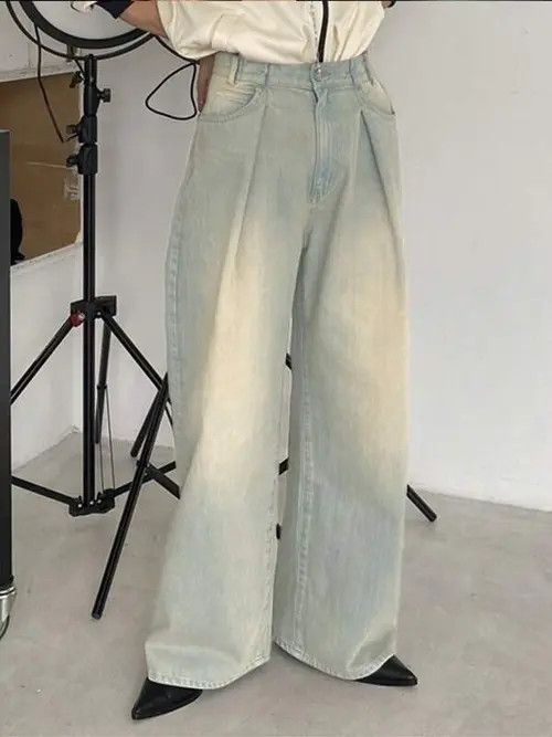Jean Vintage Retro Classic Wide Leg Jeans Denim Size US 34 / EU 50 - 1 Thumbnail