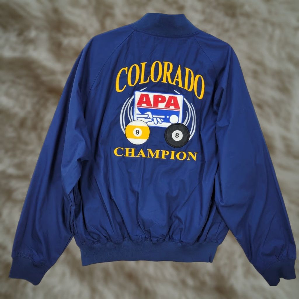Champion Vtg APA Colorado Champion WestArk Snap Button Bomber Jacket Pool Players Sz L Size US L / EU 52-54 / 3 - 1 Thumbnail