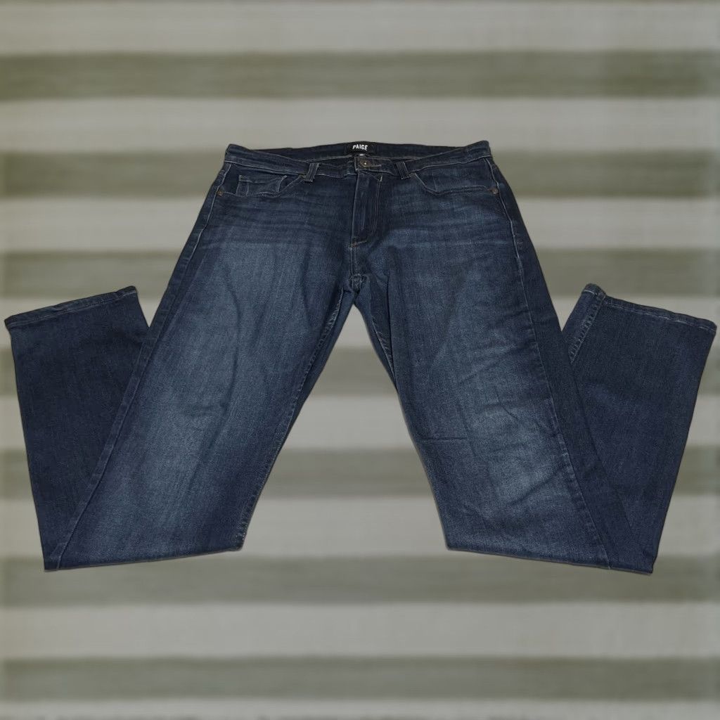 Paige PAIGE Jeans Men’s 33x32 Lennox Blue Stretch Denim Slim Fit Dark Wash Jeans Size US 33 - 1 Thumbnail