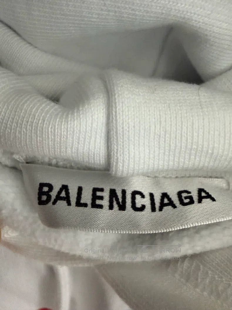 Balenciaga Balenciaga White Hooded Sweatshirt Size US S / EU 44-46 / 1 - 3 Thumbnail
