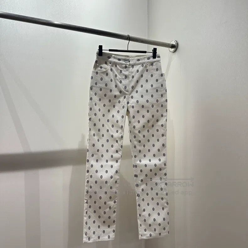 Hermes Hermes Printed Pig Nose Logo Slogan Denim Trousers Size 42" / US 20 - 2 Thumbnail