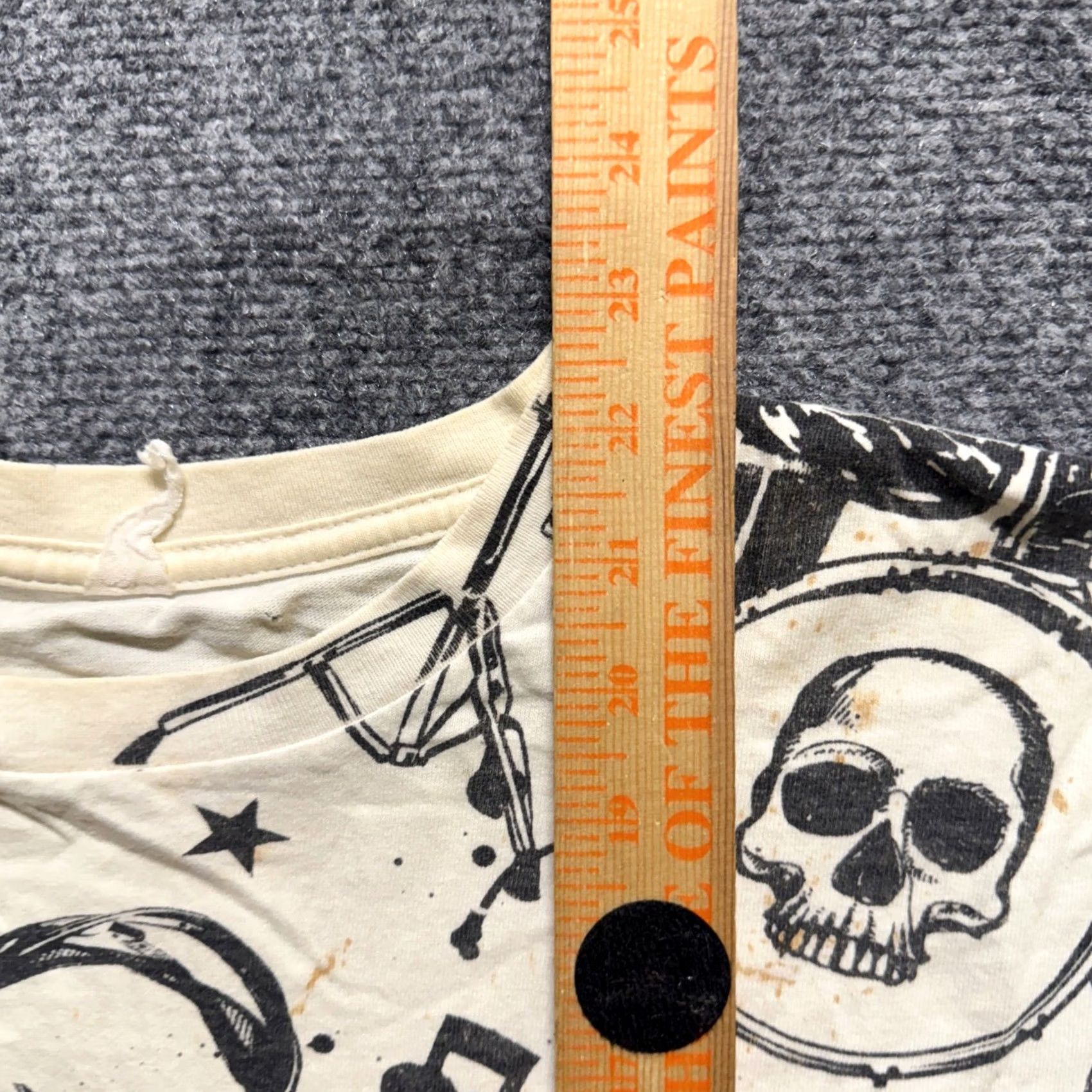 Thrasher VTG Y2K AOP Hip-hop t-shirt Men's S Stained White Thrashed Shirt Size US S / EU 44-46 / 1 - 6 Thumbnail