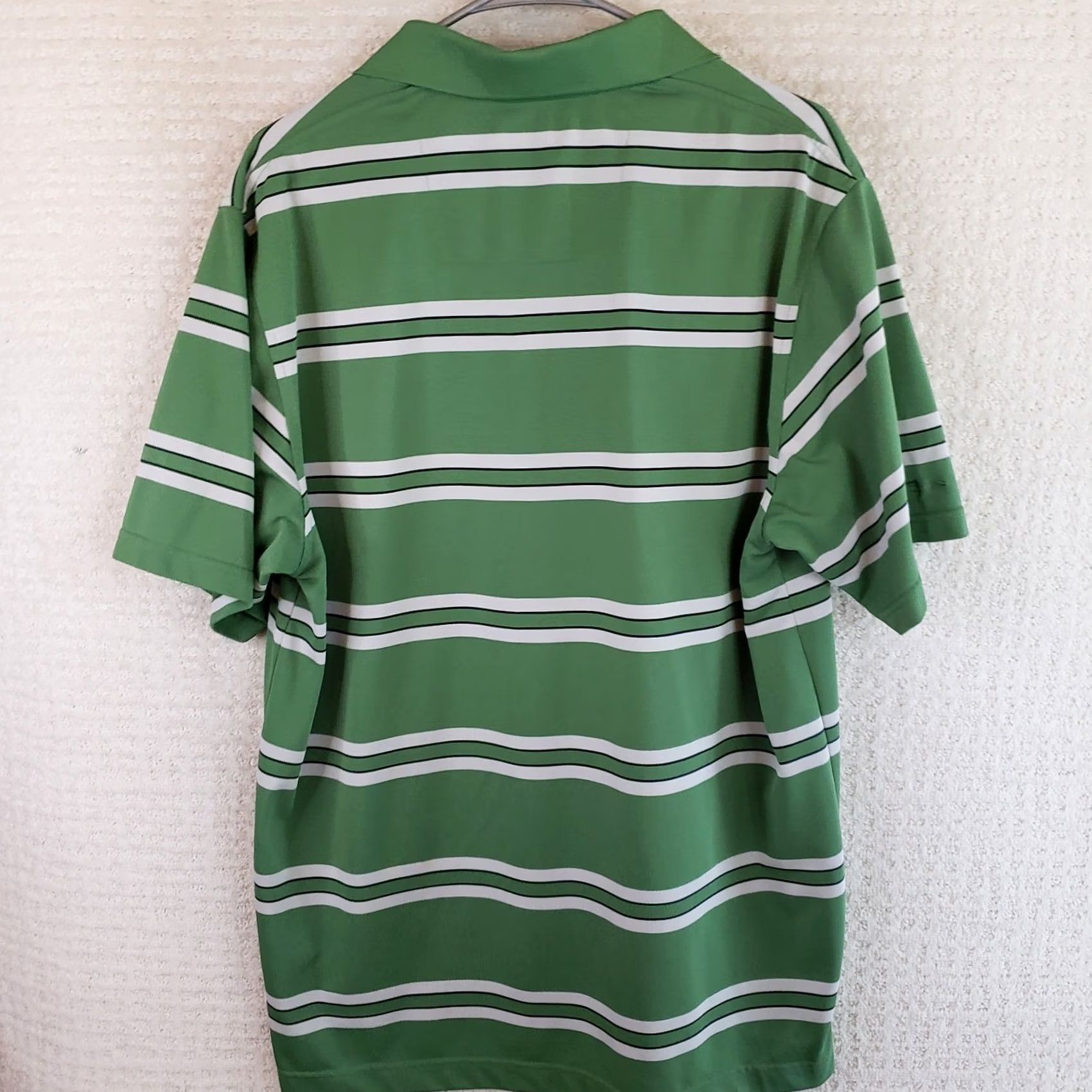 Vintage Page & Tuttle Golf Polo Cool Swing Mens L Green White Striped Short Slv Shirt Size US L / EU 52-54 / 3 - 6 Thumbnail