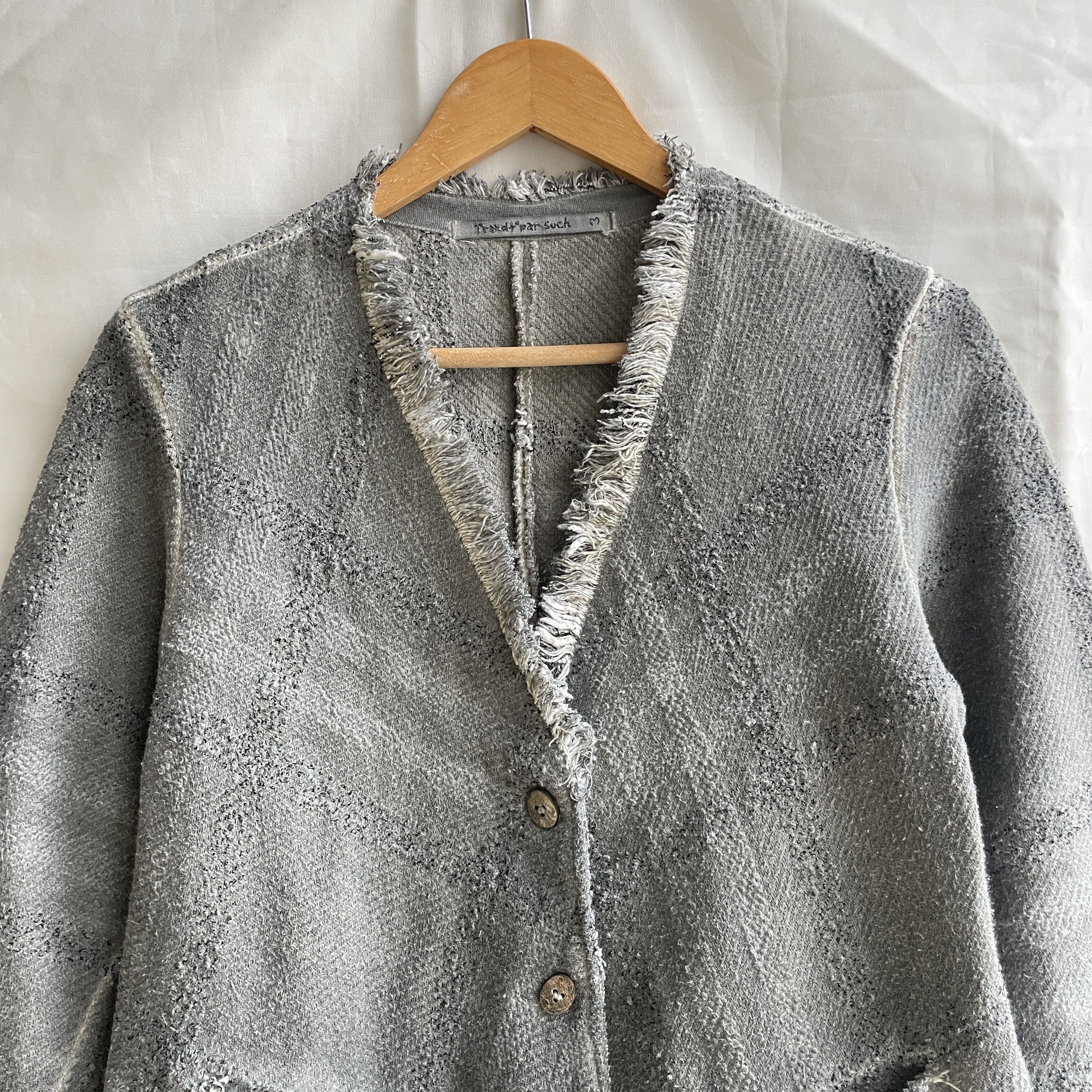 Transit Transit Par Such Garment Dyed Distressed Boucle Tweed Blazer Size M / US 6-8 / IT 42-44 - 3 Thumbnail