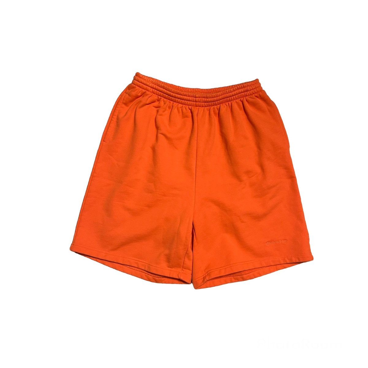 image of New Balenciaga Orange Logo Sweatshorts Mens Size Small