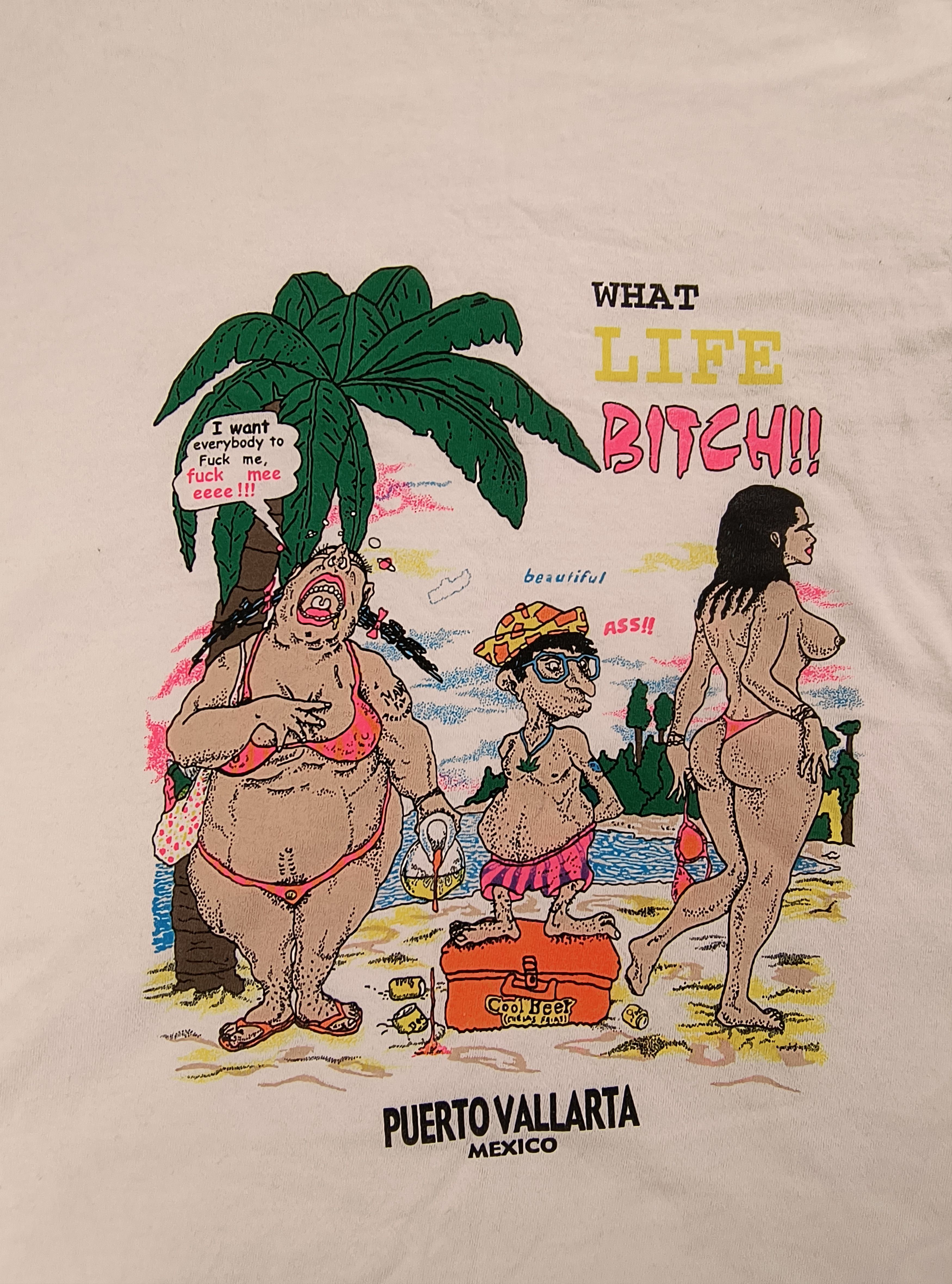 Mexican Threads Vintage what life bitch! Puerto Vallarta Mexico tee Size US XL / EU 56 / 4 - 1 Thumbnail