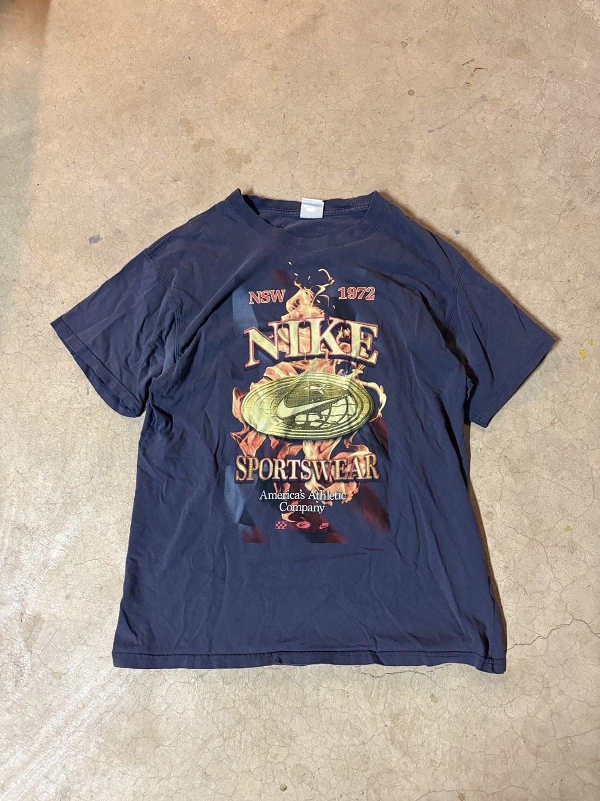 Nike Nike Y2K Sportswear Flame Racing Tee T-shirt Faded Navy Med Size US M / EU 48-50 / 2 - 1 Thumbnail