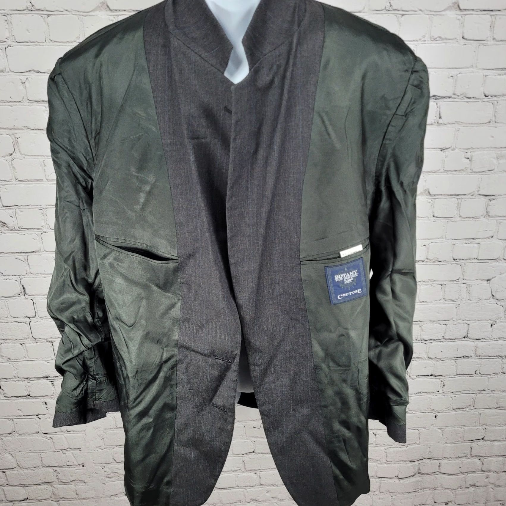 Vintage VINTAGE Botany 500 Couture Grey 2 Button Blazer USA Made Size 44 PTR Size 44R - 5 Thumbnail