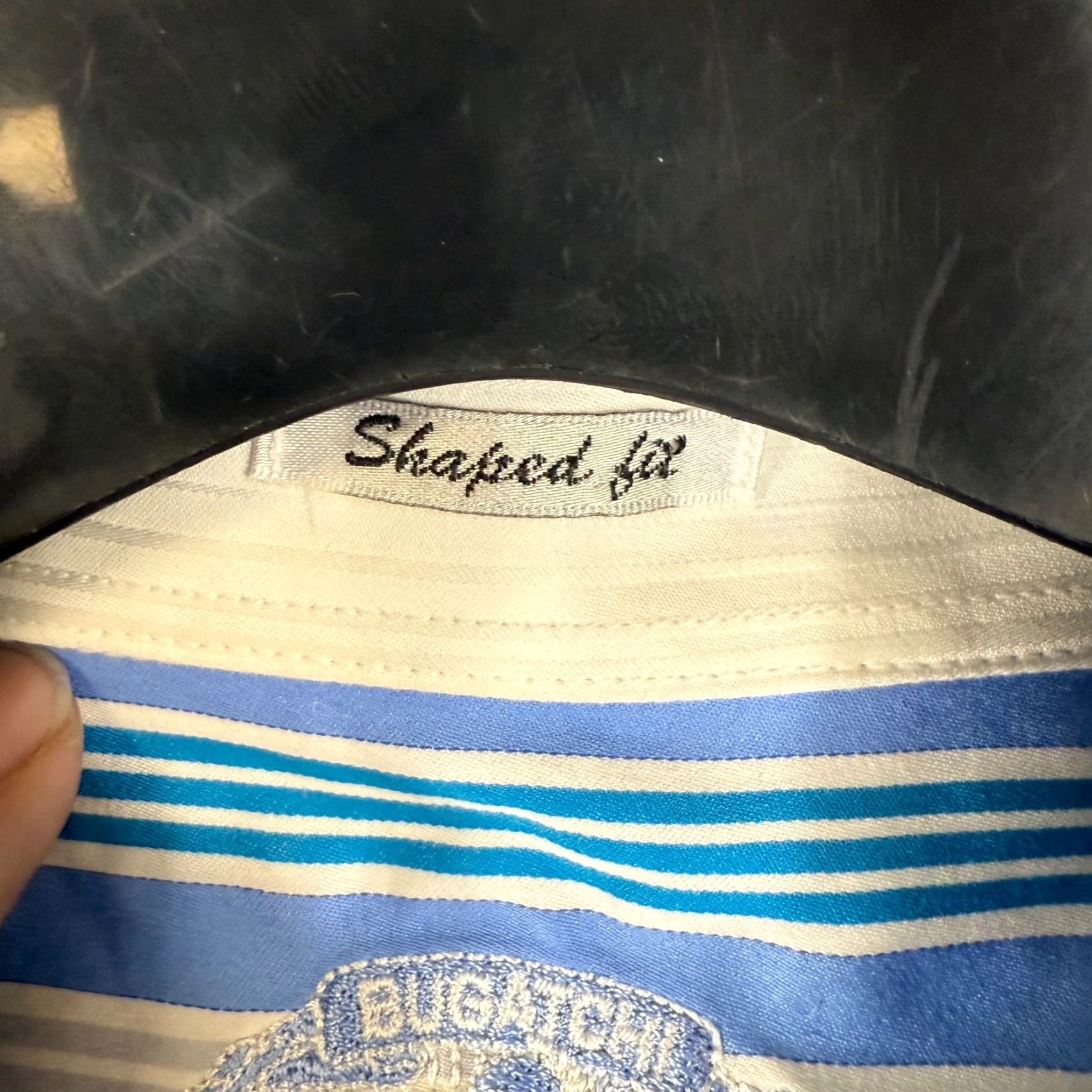 BUGATCHI Bugatchi Button-Up Shaped Fit Shirt Mens L White Blue Striped Long Sleeve Size US L / EU 52-54 / 3 - 5 Thumbnail