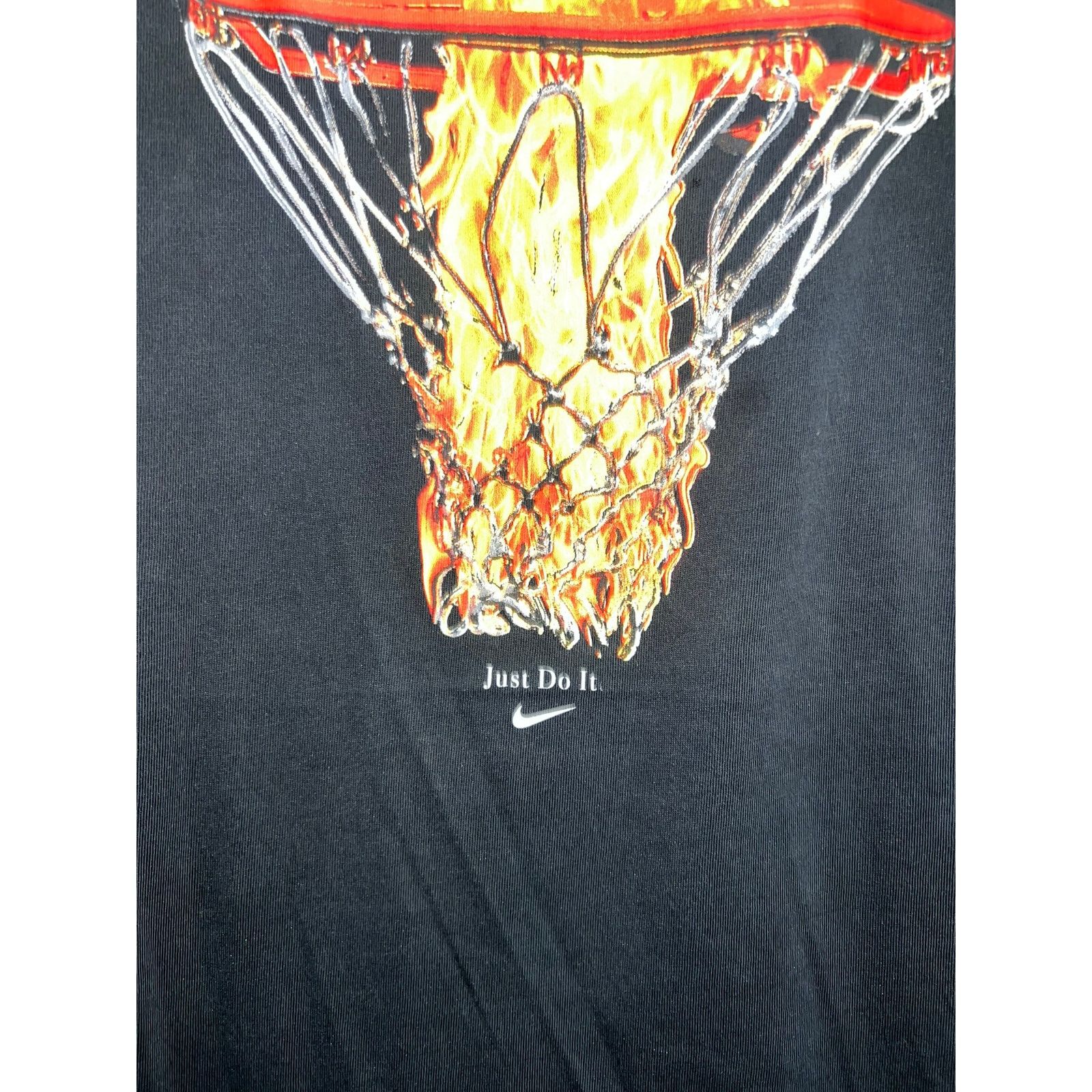 Nike Nike Basketball Flaming Hoop Shirt Just Do It Dri Fit Tee L Size US L / EU 52-54 / 3 - 3 Thumbnail