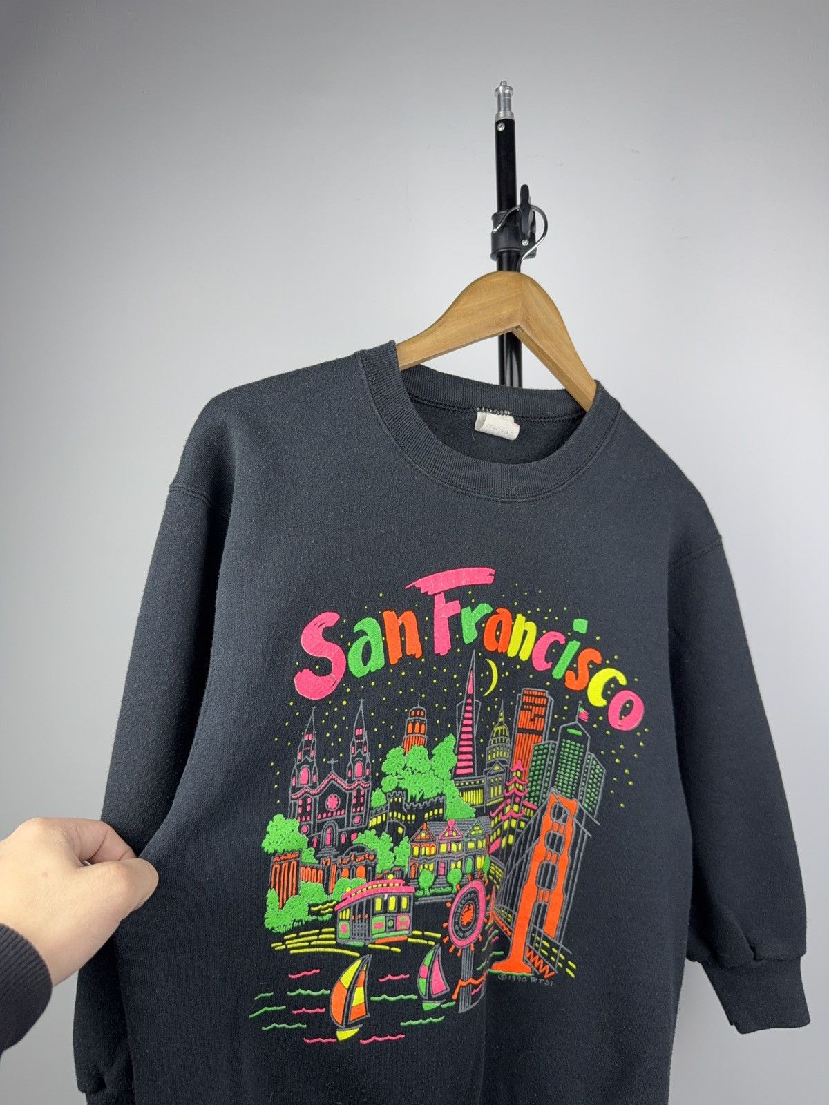 Vintage Vintage 1990 San Francisco Neon City Sweatshirt USA Made Size M / US 6-8 / IT 42-44 - 3 Thumbnail
