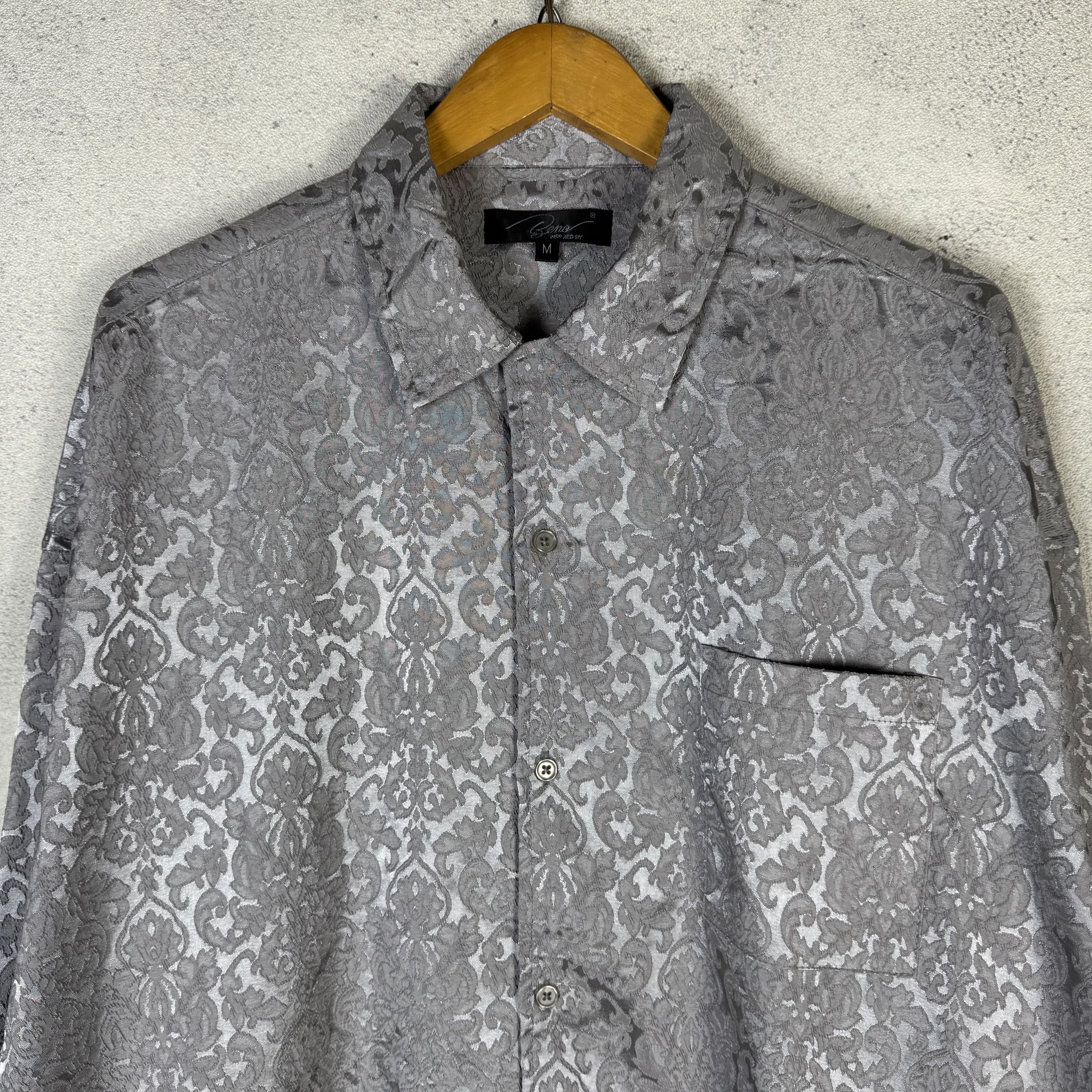 Japanese Brand BENO Brocade Baroque Floral Jacquard Oversized Shirt Size US M / EU 48-50 / 2 - 7 Thumbnail