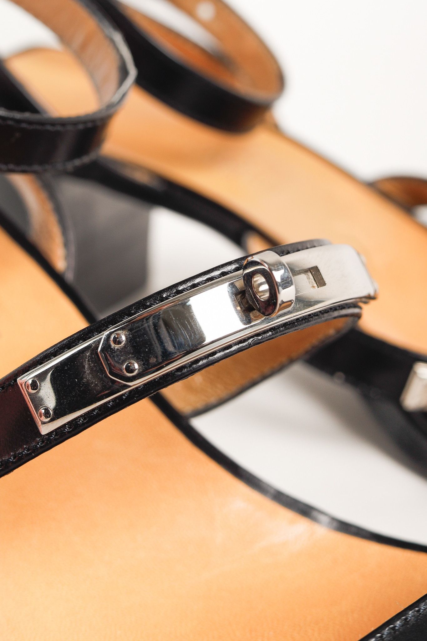 Hermes Hermes Leather Kelly Buckle Tapered Heel Leather Sandal Size US 6.5 / IT 36.5 - 7 Thumbnail