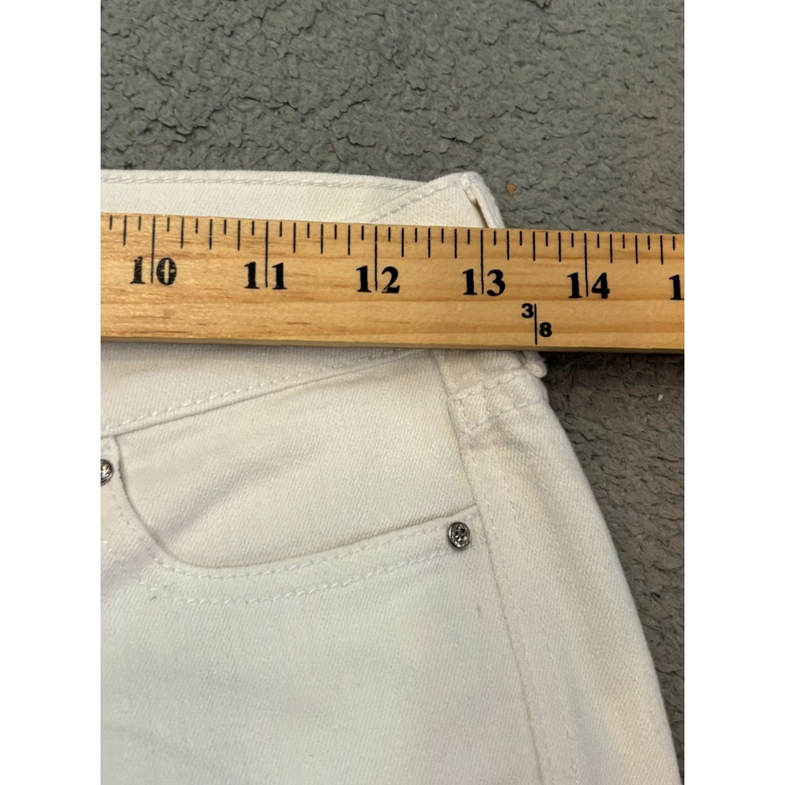 White House Black Market White House Black Market Jeans Womens 00 Ivory White Denim Ankle Zip Casual Size 24" / US 00 / IT 34 - 3 Thumbnail