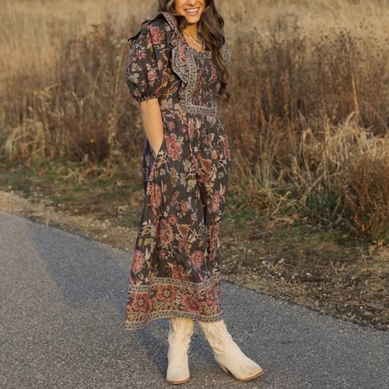 Sea New York Sea New York Tess Cotton Midi Dress Black Floral size 00 XS Size XXS / US 00 / IT 34 - 3 Thumbnail