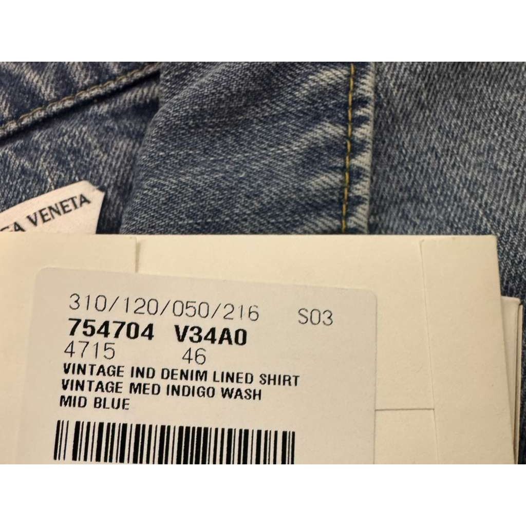 Bottega Veneta o1rshd1 Vintage Ind Denim Lined Shirt Button up Shirt Blue Size US S / EU 44-46 / 1 - 18 Thumbnail