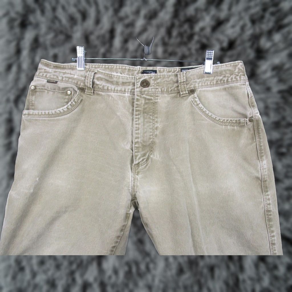 Denime VINTAGE Kuhl Rydr Jeans Mens 36x30 Beige Relaxed Fit Straight Leg Denim Patina Distressed Pockets Zip Mens Size US 36 / EU 52 - 1 Thumbnail