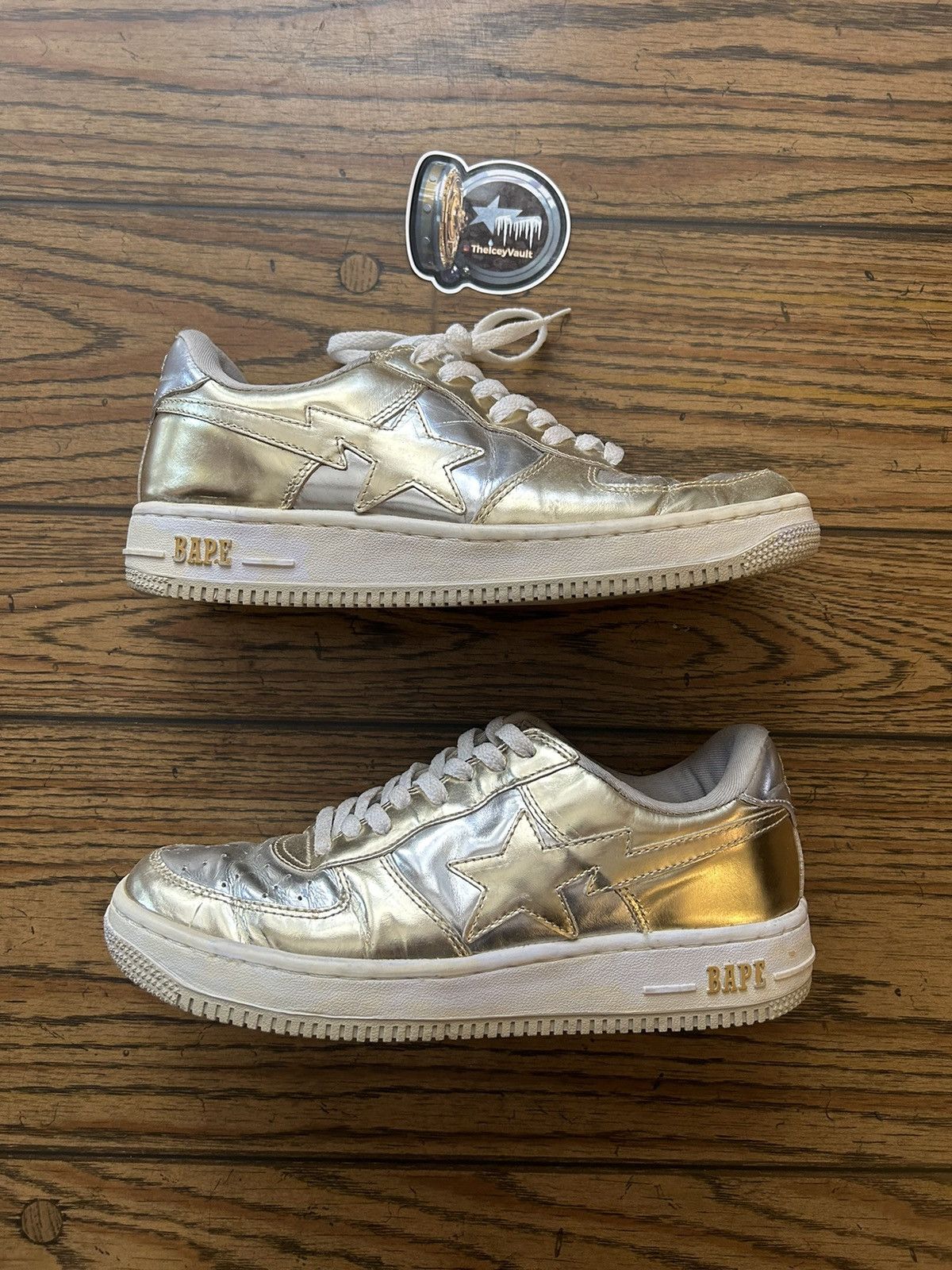 Bape Bape Silver/Gold Bapestas Size US 9.5 / EU 42-43 - 1 Thumbnail