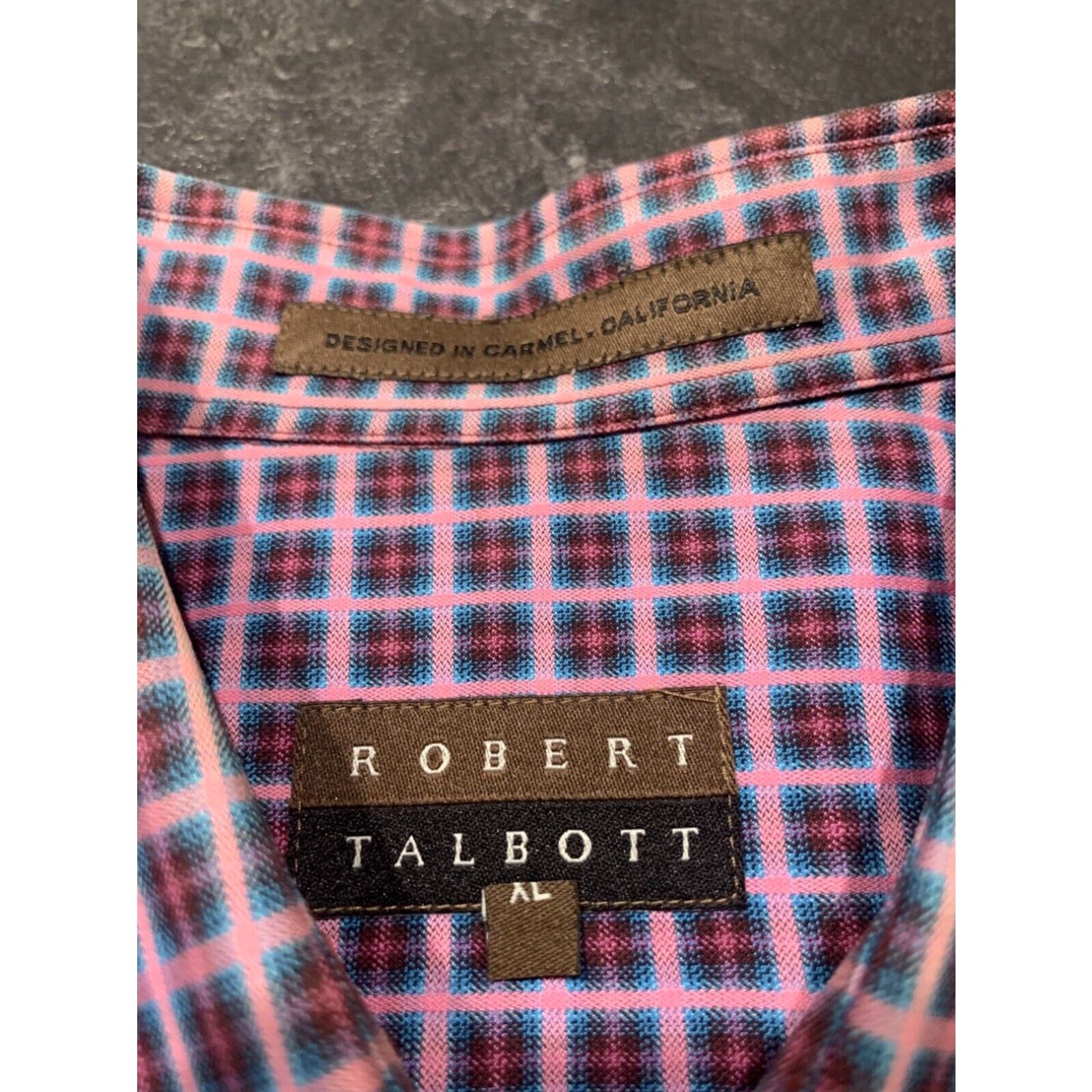 Robert Talbott ROBERT TALBOTT Mens Long Sleeve Dress Shirt XL Purple Plaid Size US XL / EU 56 / 4 - 2 Thumbnail