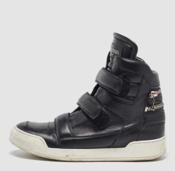 Balmain BALMAIN 2010s High Top Leather Zip Sneakers Decarnin Size US 9 / EU 42 - 1 Thumbnail