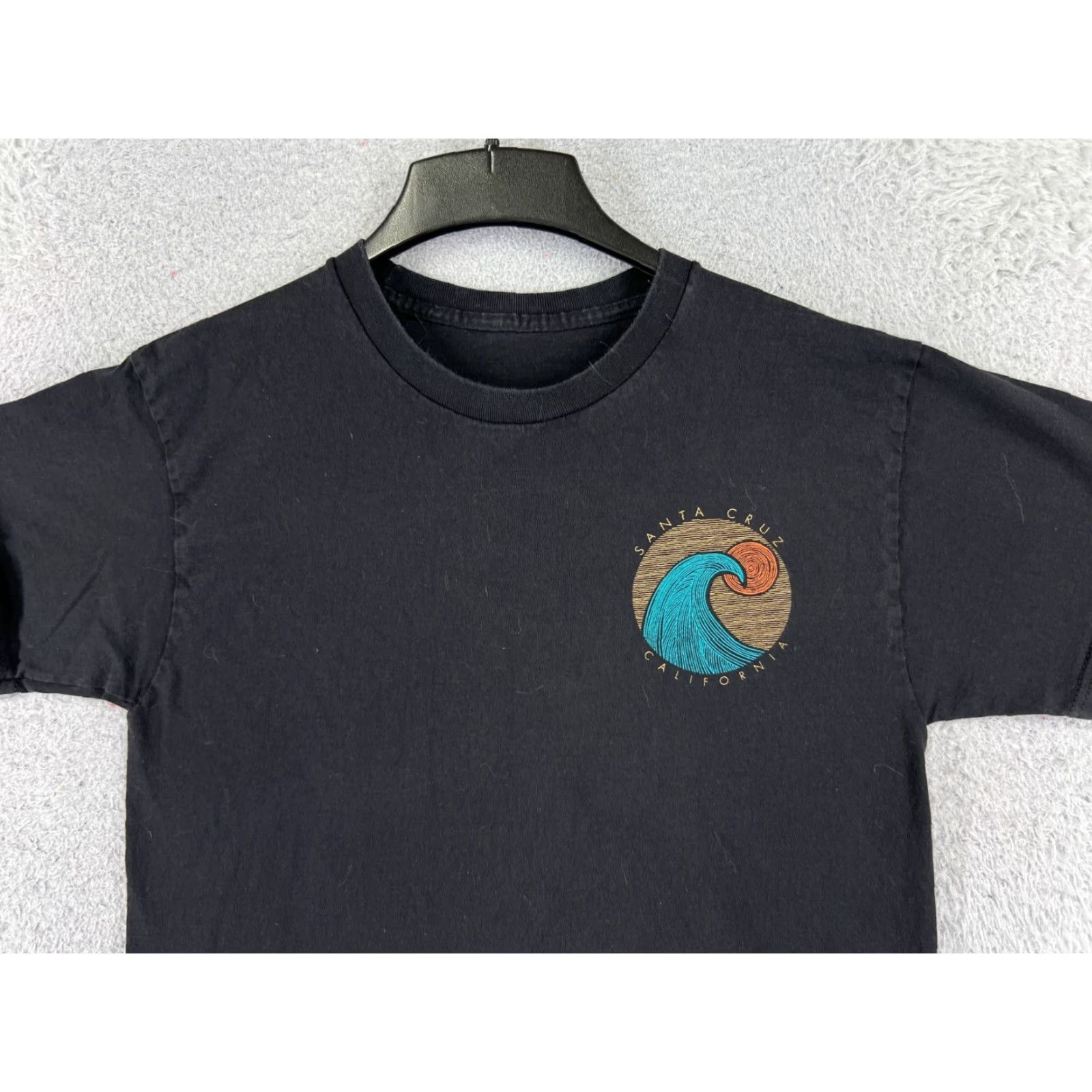 Vintage Santa Cruz Shirt Men Adult Medium Black Logo Wave Short Sleeve Crew Neck T-Shirt Size US M / EU 48-50 / 2 - 4 Thumbnail