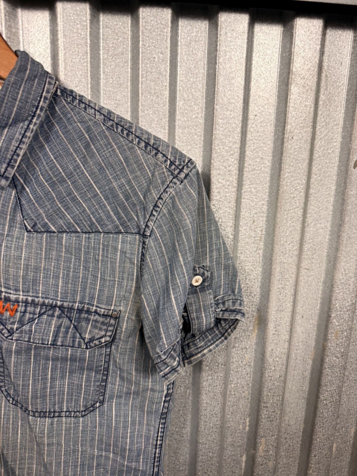 Wrangler Vintage Wrangler Pinstripe Denim Button Up Wester Cowboy Shi Size US M / EU 48-50 / 2 - 11 Thumbnail