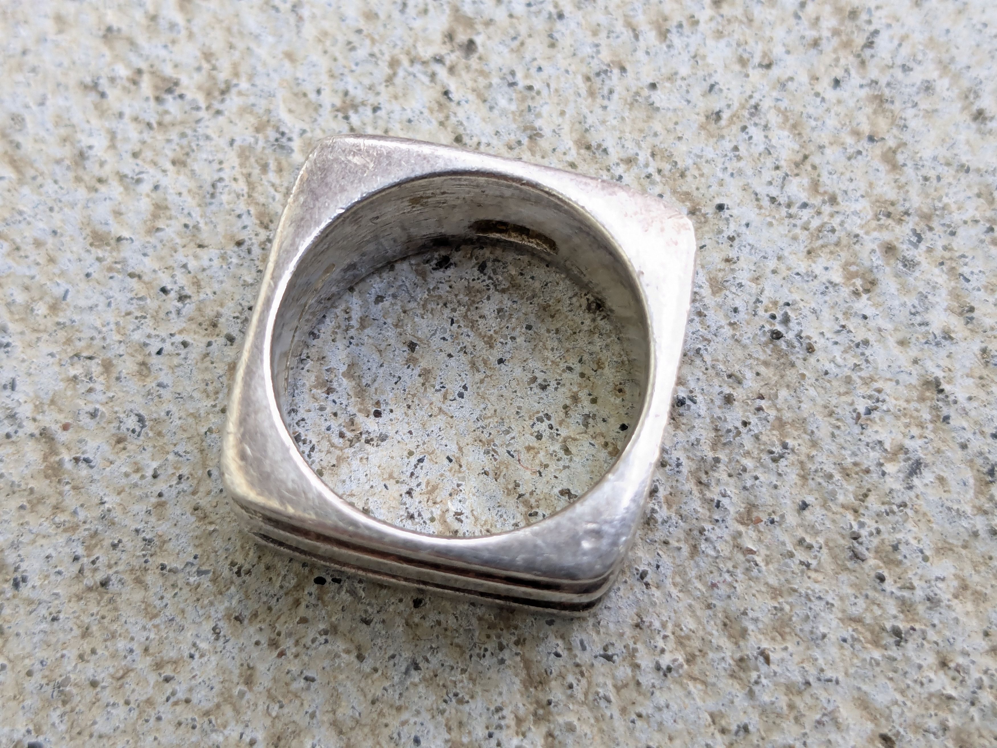 Other Vintage Sterling Silver Ring 6.75 Square Abstract Modern Size ONE SIZE - 8 Thumbnail