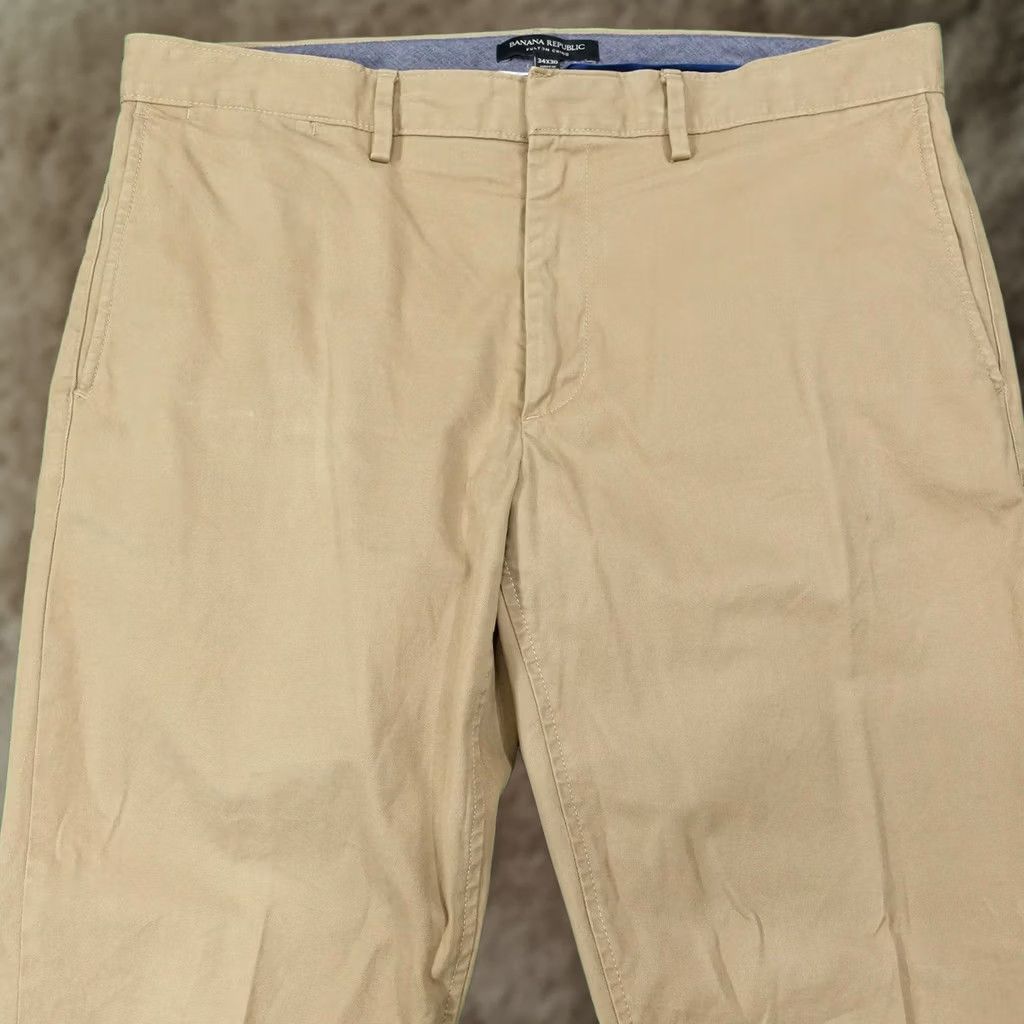 Banana Republic Banana Republic Pants Mens 34x30 Beige Fulton Chino Slim Stretch Flat Front Slim Straight Pockets Size US 34 / EU 50 - 1 Thumbnail