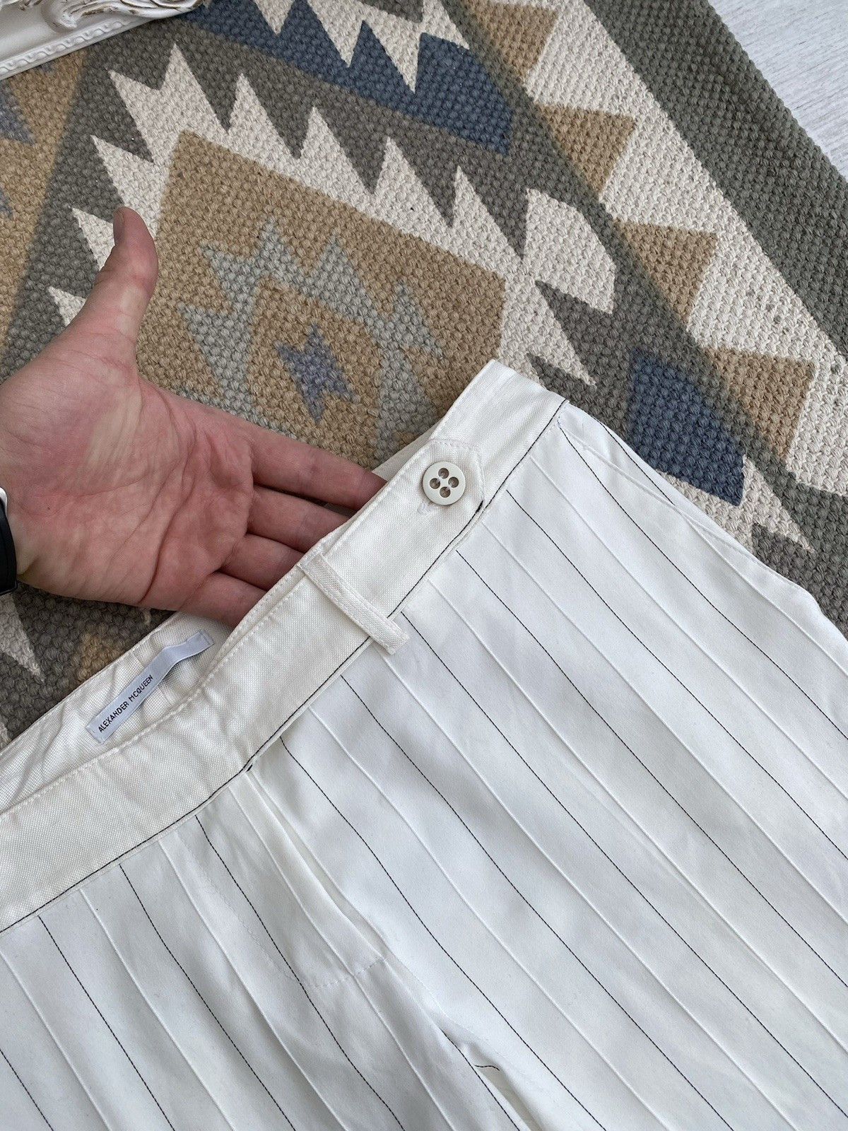 Alexander McQueen Archival Alexander McQueen Womens Striped Trousers Pants Size 29" - 4 Thumbnail