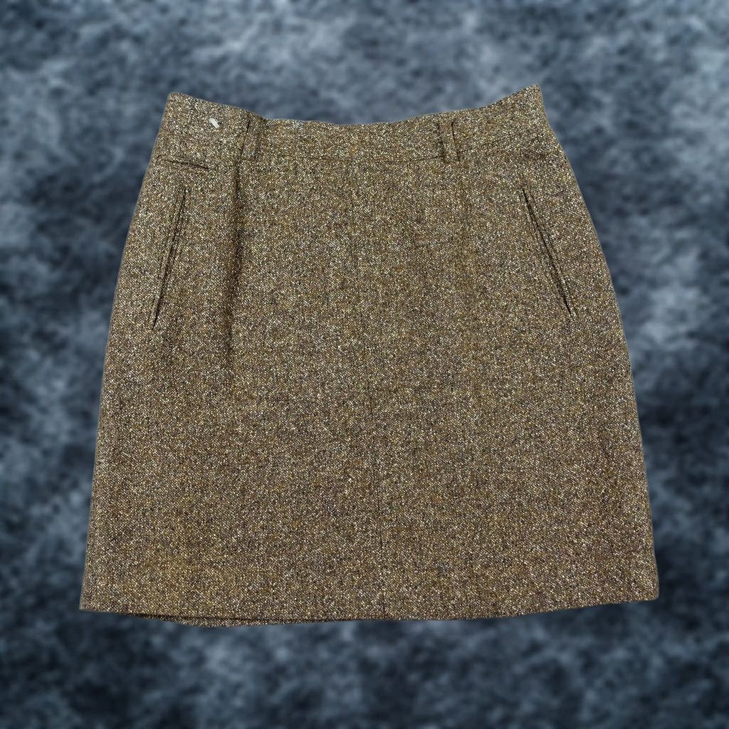 Banana Republic VINTAGE Banana Republic Womens 12 Brown Wool Silk Tweed Lined Pencil Skirt Size 34" / US 12 / IT 48 - 1 Thumbnail