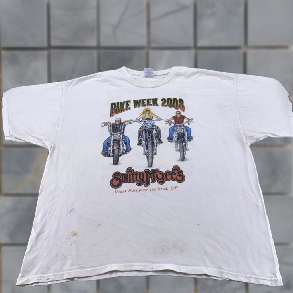 Gildan Smitty McGee's Bike Week 2008 Shirt Mens XL/XXL Motorcycle Delaware Biker Shirt Size US XL / EU 56 / 4 - 1 Thumbnail