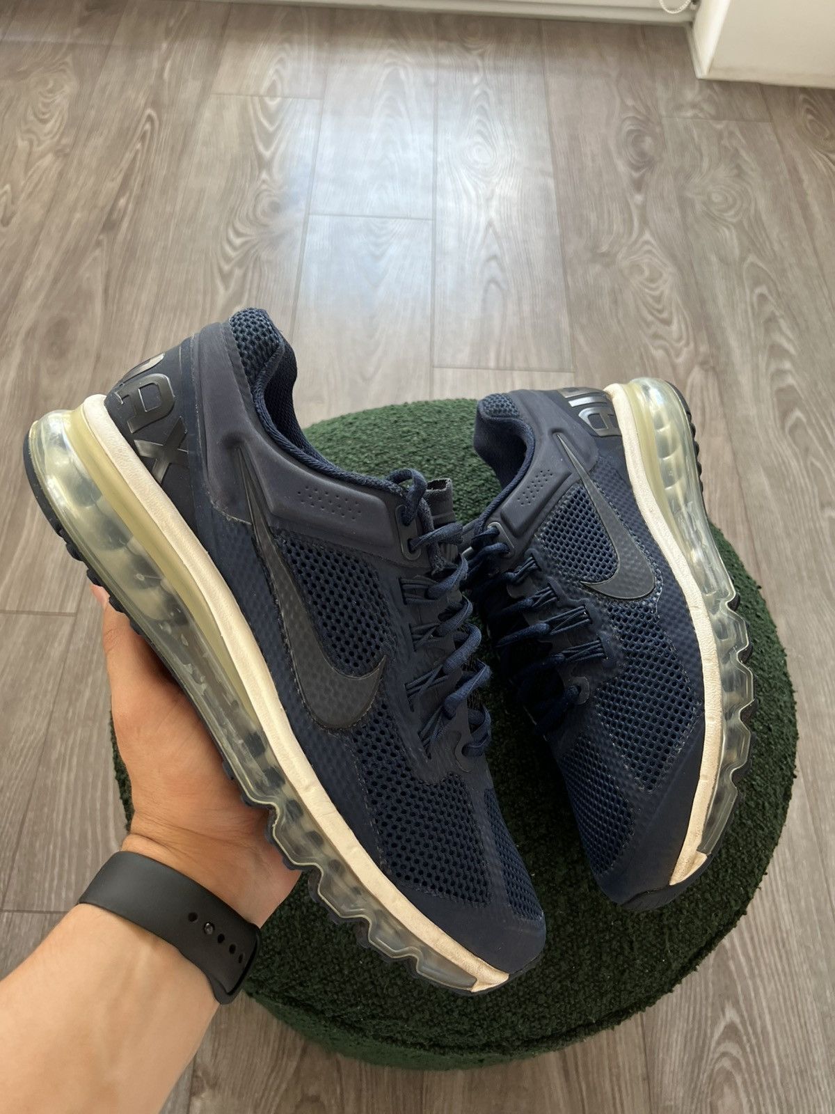 Nike ‼️Vintage Nike Air Max Waffle Skin 2013 Deep Blue Sneakers‼️ Size US 10 / EU 43 - 7 Thumbnail