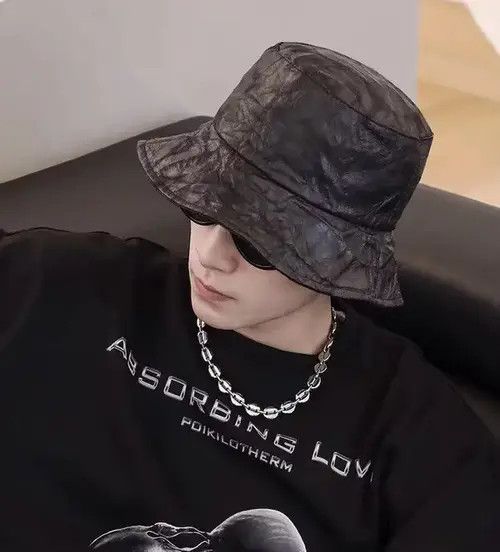 Other Retro punk crinkle pu leather bucket hat Size ONE SIZE - 2 Thumbnail