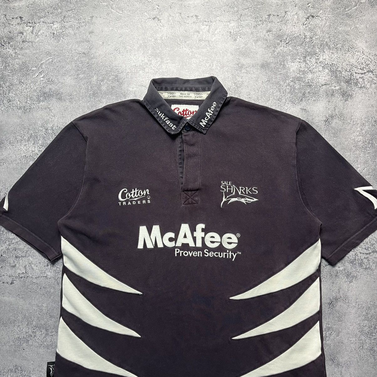 Cotton Traders Vintage Cotton Traders Sale Sharks Rugby Polo Jersey McAfee Size US L / EU 52-54 / 3 - 2 Thumbnail