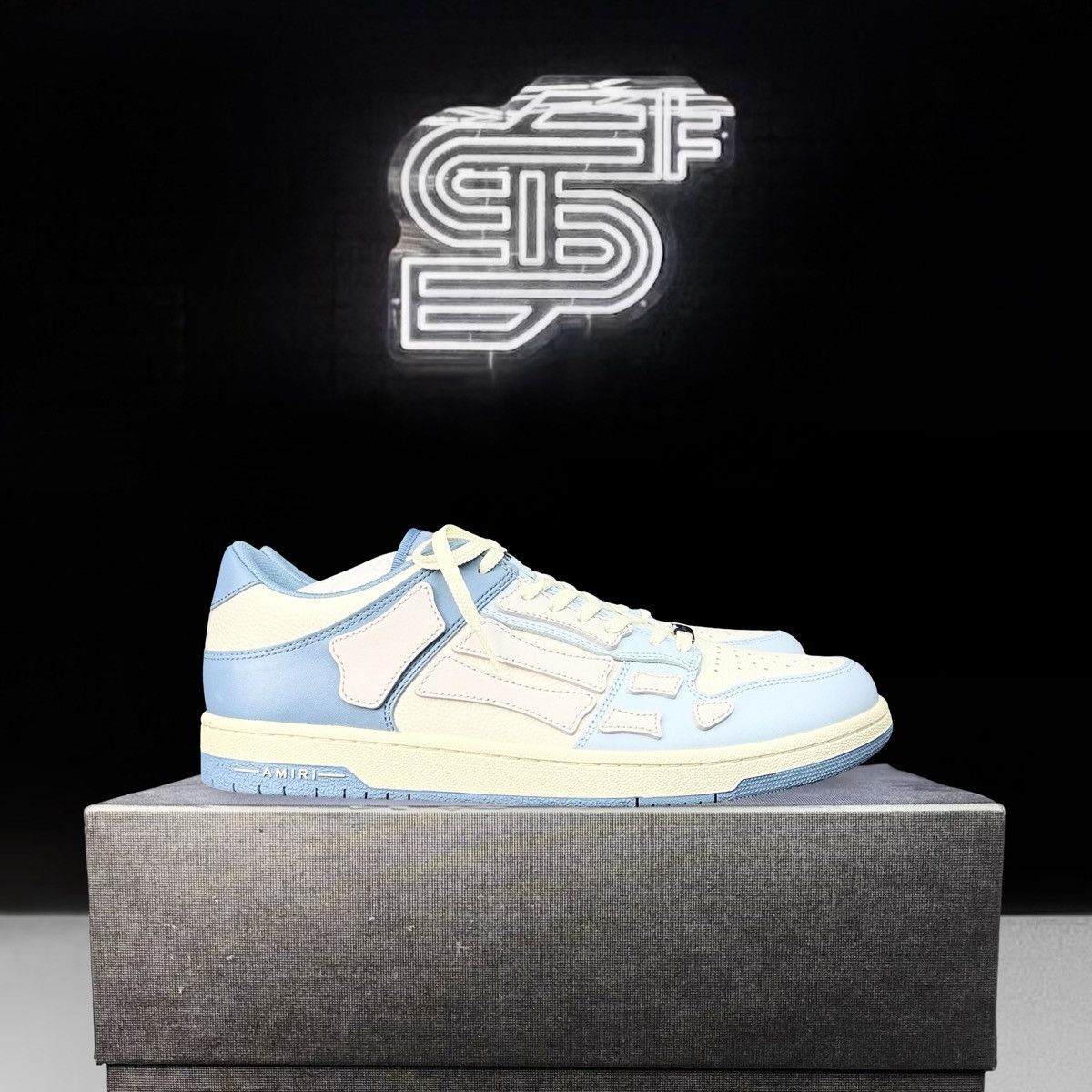 Amiri Amiri Skel-Top Low Blue/White/Blue Size US 14 / EU 47 - 1 Thumbnail