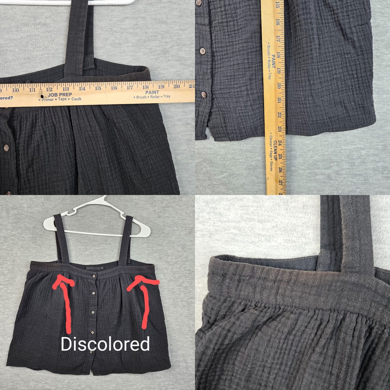 Vintage Jenni Kayne Button-Up Tank Top M Black Cotton Blend Sleeveless VINTAGE?? Size M / US 6-8 / IT 42-44 - 8 Thumbnail