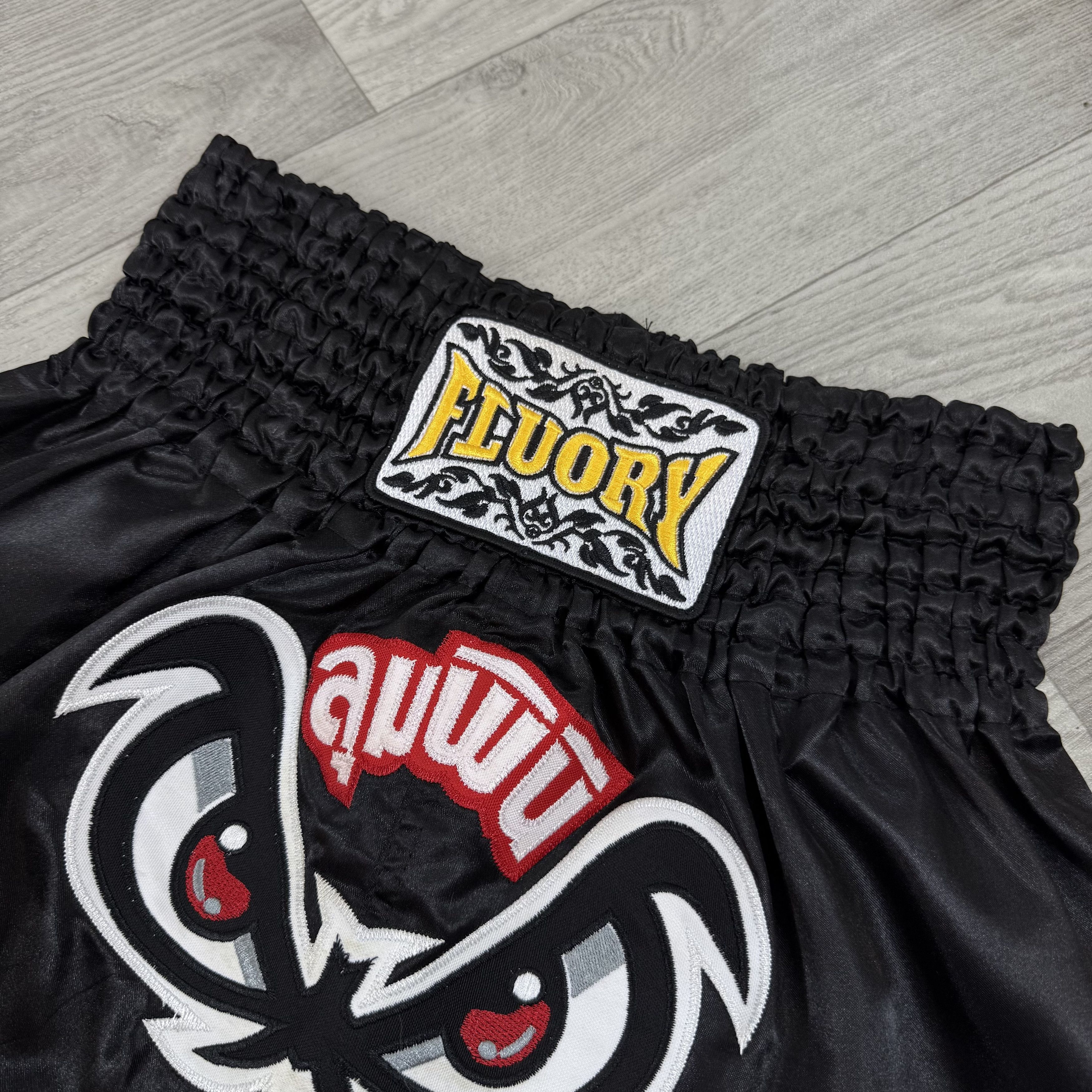Vintage Vintage Fluory Bad Eyes Muay Thai Kickboxing Black Shorts Size US 30 / EU 46 - 9 Thumbnail