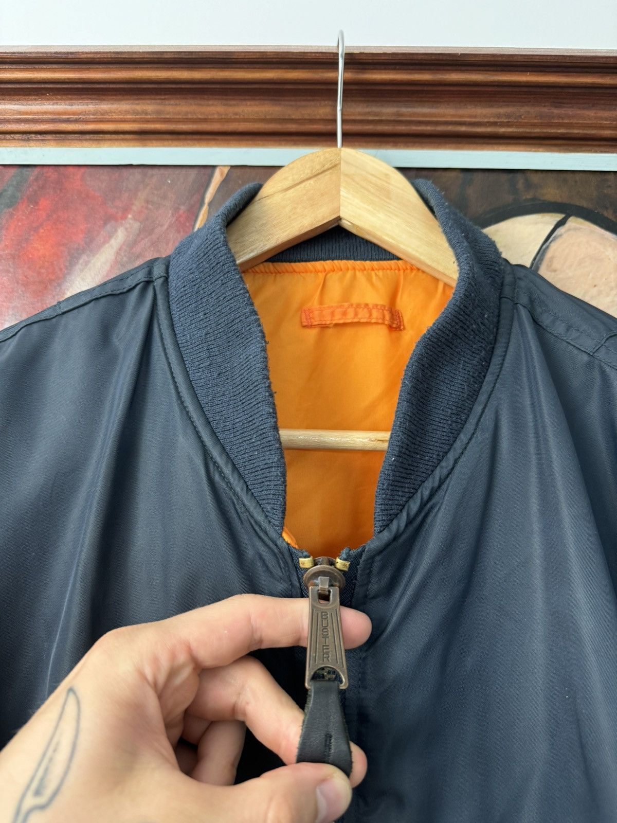 Vintage Ma1 Flyer Washed Vintage Nylon Bomber Jacket Boxy Fit Rare Size US L / EU 52-54 / 3 - 6 Thumbnail