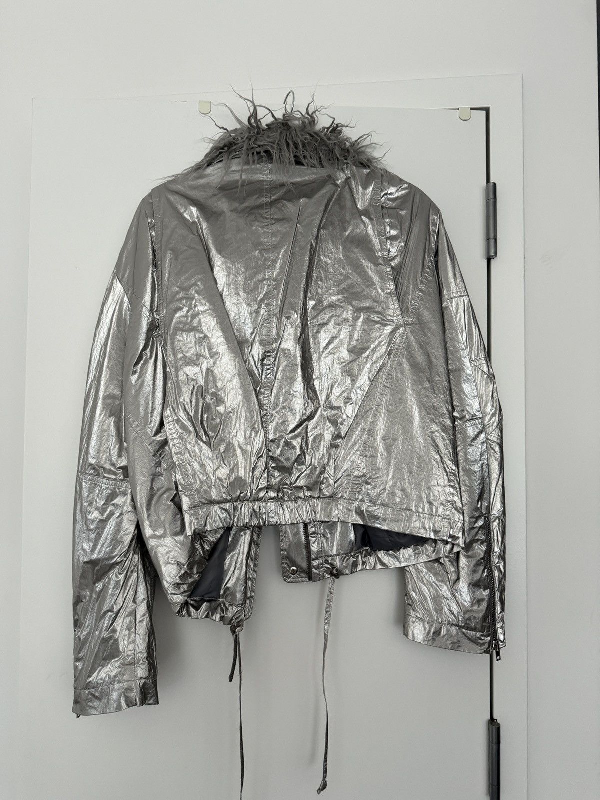 Helmut Lang Helmut Lang Biker Jacket in Silver Size L / US 10 / IT 46 - 7 Thumbnail