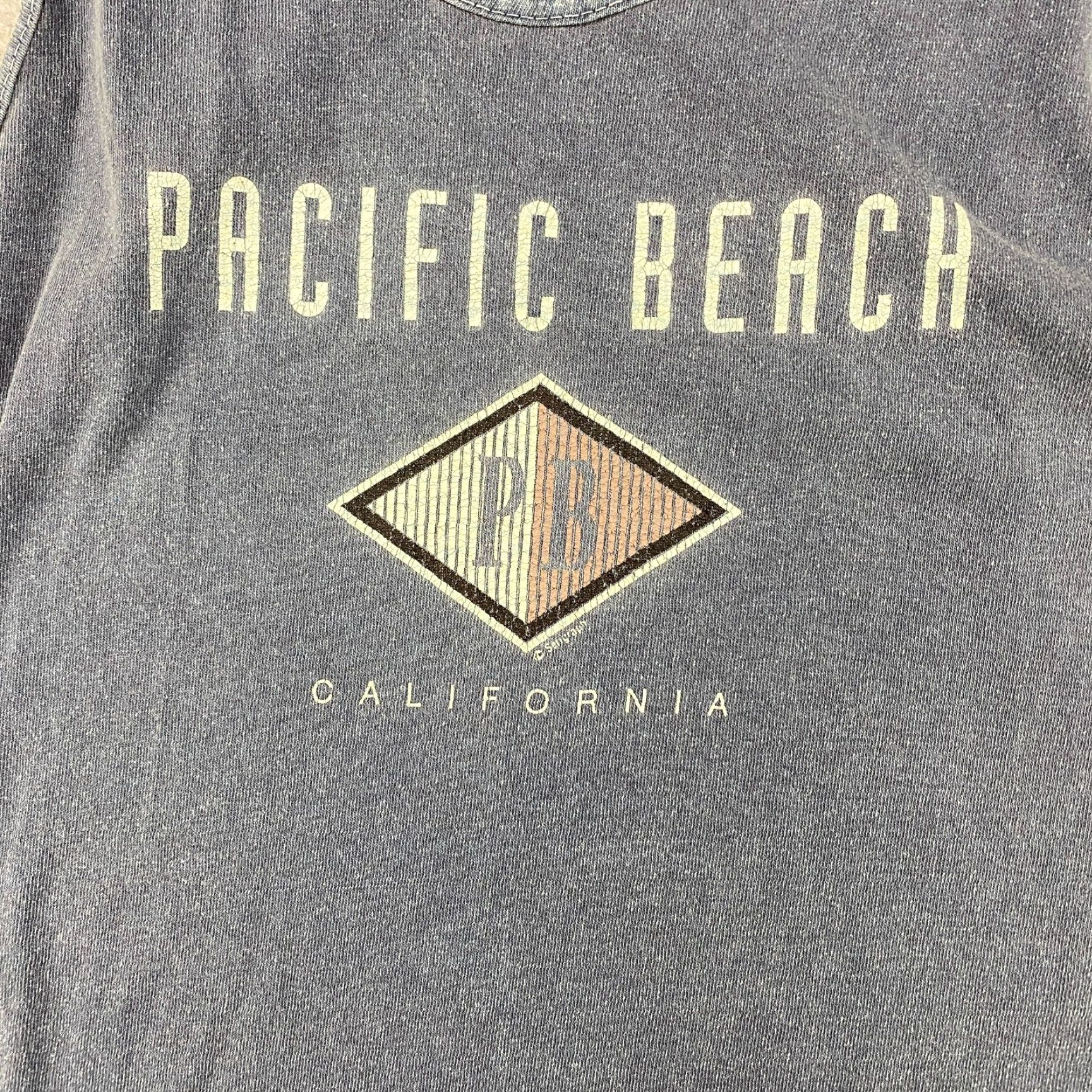 Vintage VINTAGE Tuff Tee Shirt Mens XL Blue Tank Pacific Beach California Graphic USA 80 Shirt Beach 80s Mens XL Blue Graphic Print T-Shirt Size US XL / EU 56 / 4 - 3 Thumbnail