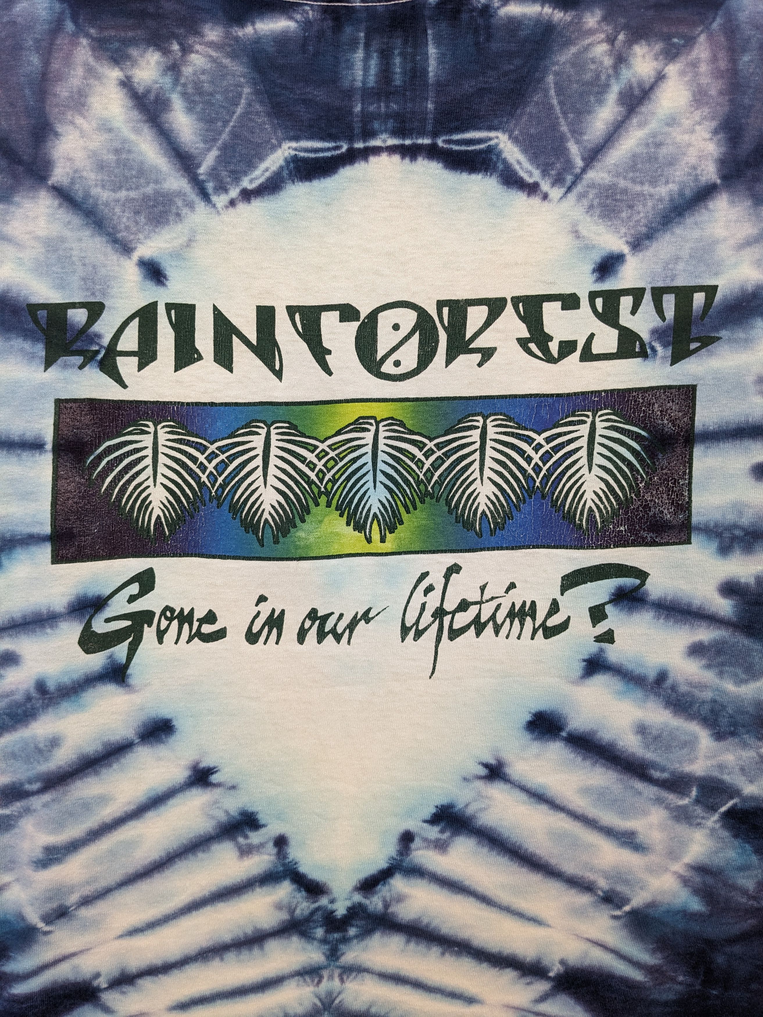 Band Tees VINTAGE 1987 GRETEFUL DEAD RAIN FOREST TYE DYE TSHIRT Size US L / EU 52-54 / 3 - 4 Thumbnail