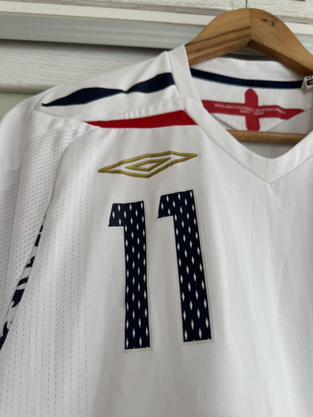 Umbro × Vintage J.Cole #11 England 2008-2009 Home Soccer Jersey Football Kit Size US S / EU 44-46 / 1 - 7 Thumbnail