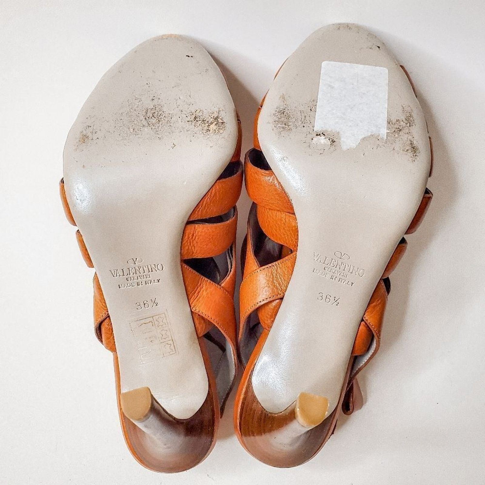 Valentino Valentino Brown Leather Peep Toe Sandals with Bows Size 36.5 Size US 6.5 / IT 36.5 - 7 Thumbnail