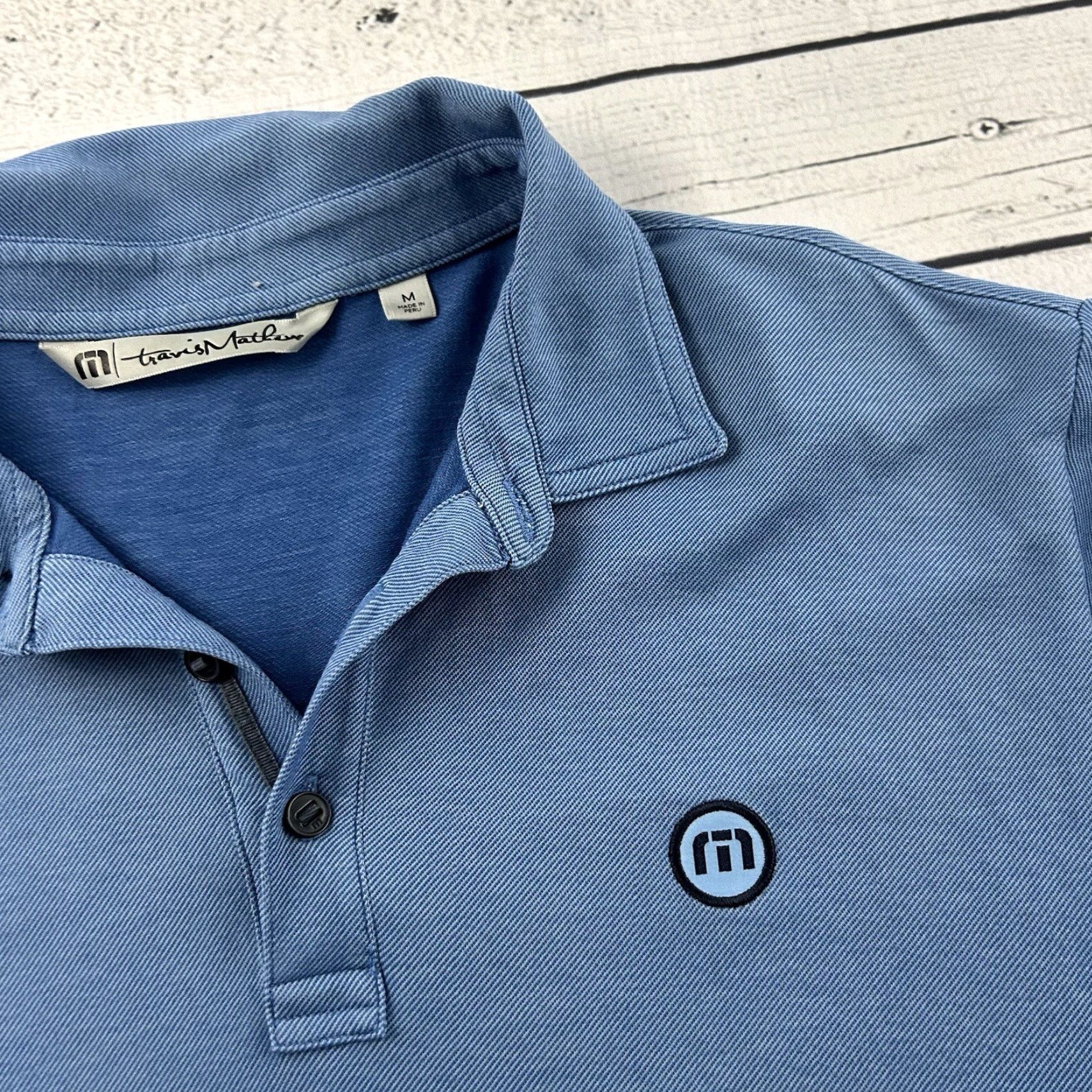 TravisMathew Travis Mathew Short Sleeve Golf Polo Shirt Men's Medium Blue Shirt Size US M / EU 48-50 / 2 - 3 Thumbnail